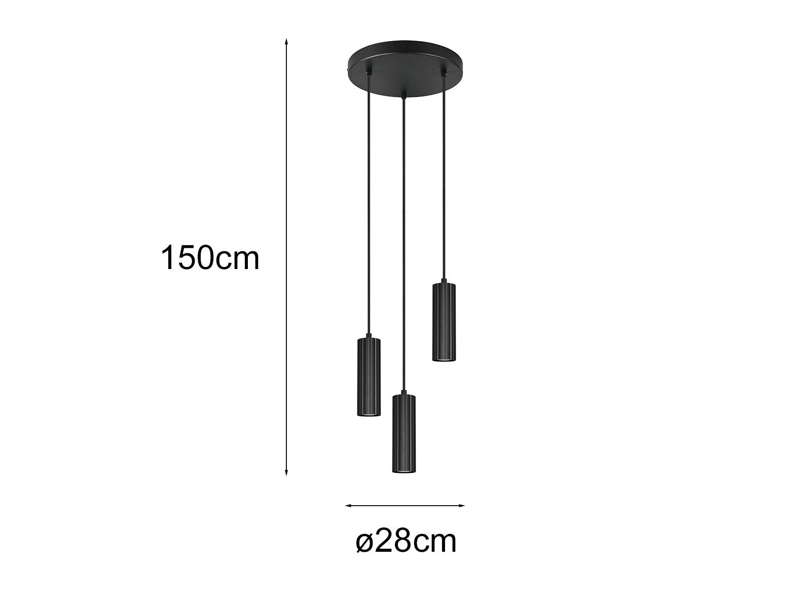 TRIO Leuchten LED Pendelleuchte, Dimmfunktion, LED wechselbar, Warmweiß, Cluster mehrflammig aus Metall über Esstisch & Galerie hängend Ø 28cm