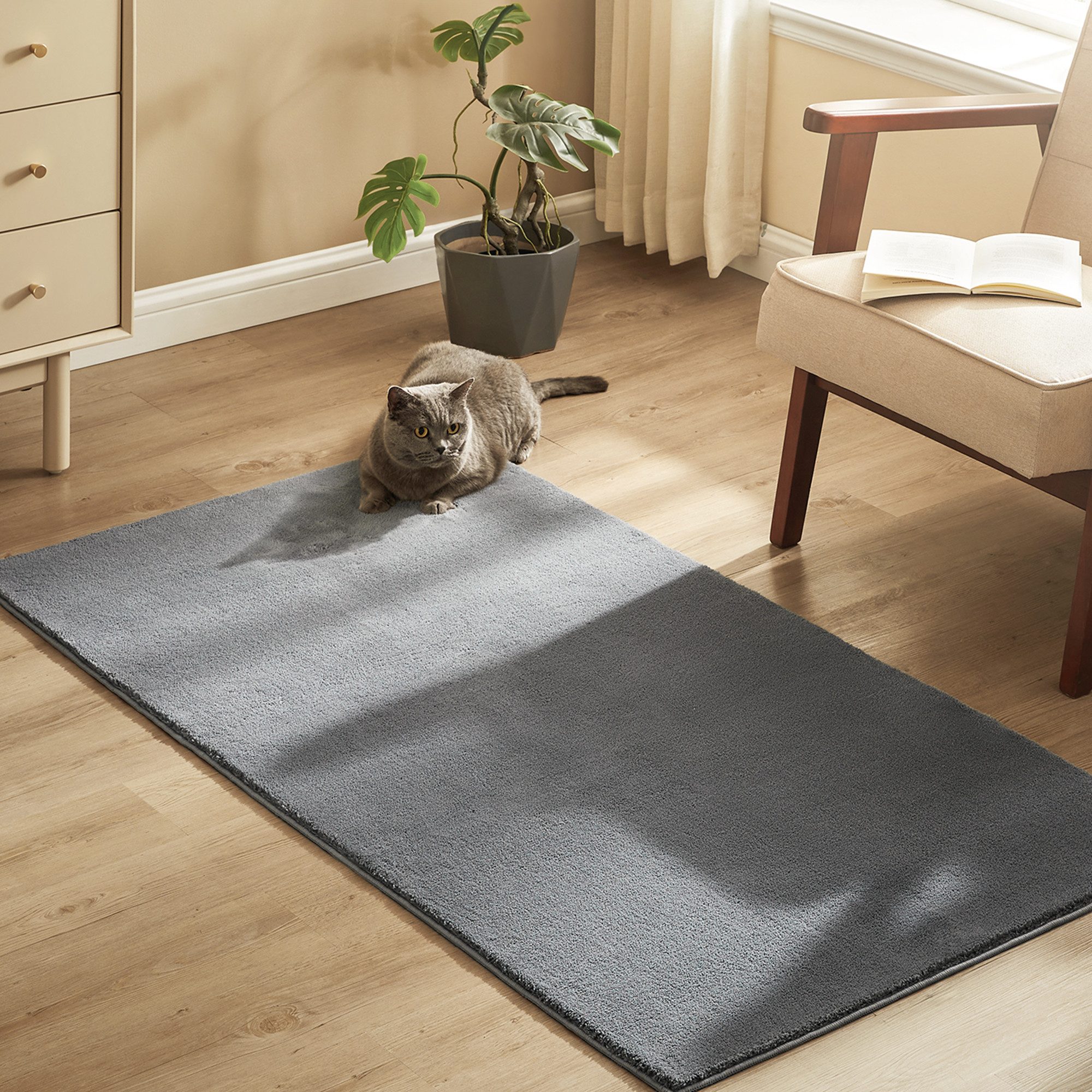 SONGMICS HOME Teppich, Rechteck, Wohnzimmerteppich, rutschfest, günstig online kaufen