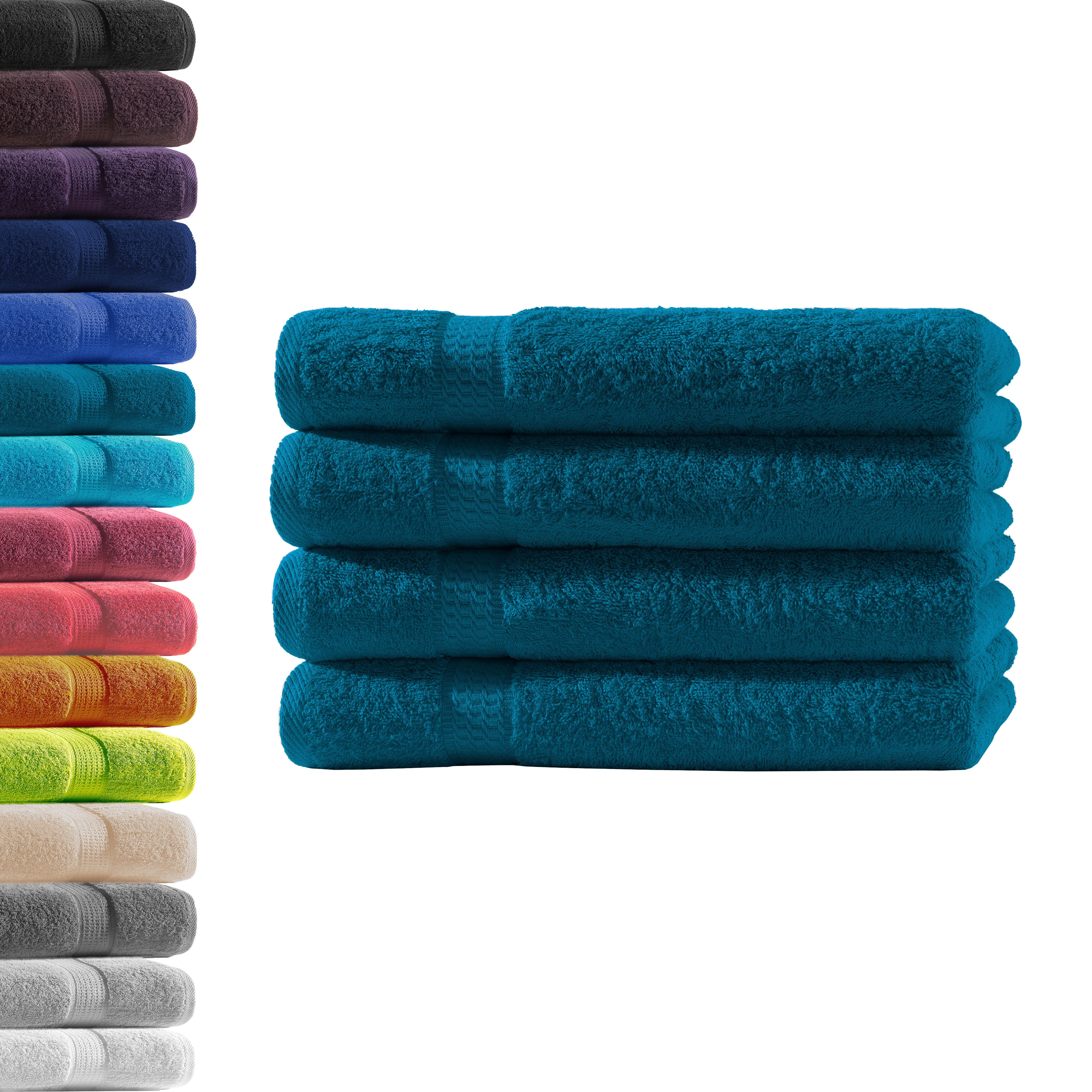 Hometex Premium Textiles Handtuch in Premium Qualität 500 g/m², Feinster Frottier-Stoff 100% Baumwolle, 4x Handtuch, weich, saugfähig, extra schwer & flauschig