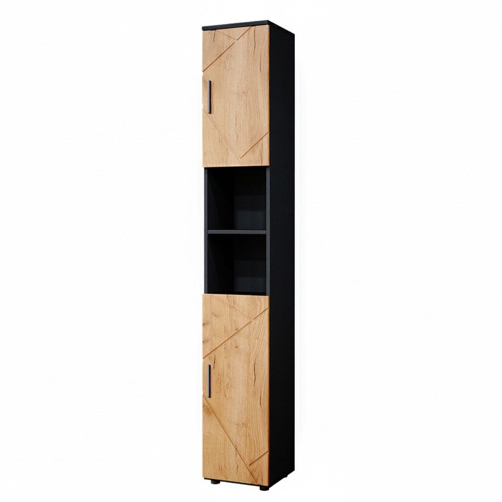 Vicco Hochschrank Irma, Anthrazit/Goldkraft Eiche, 30 x 192 cm günstig online kaufen