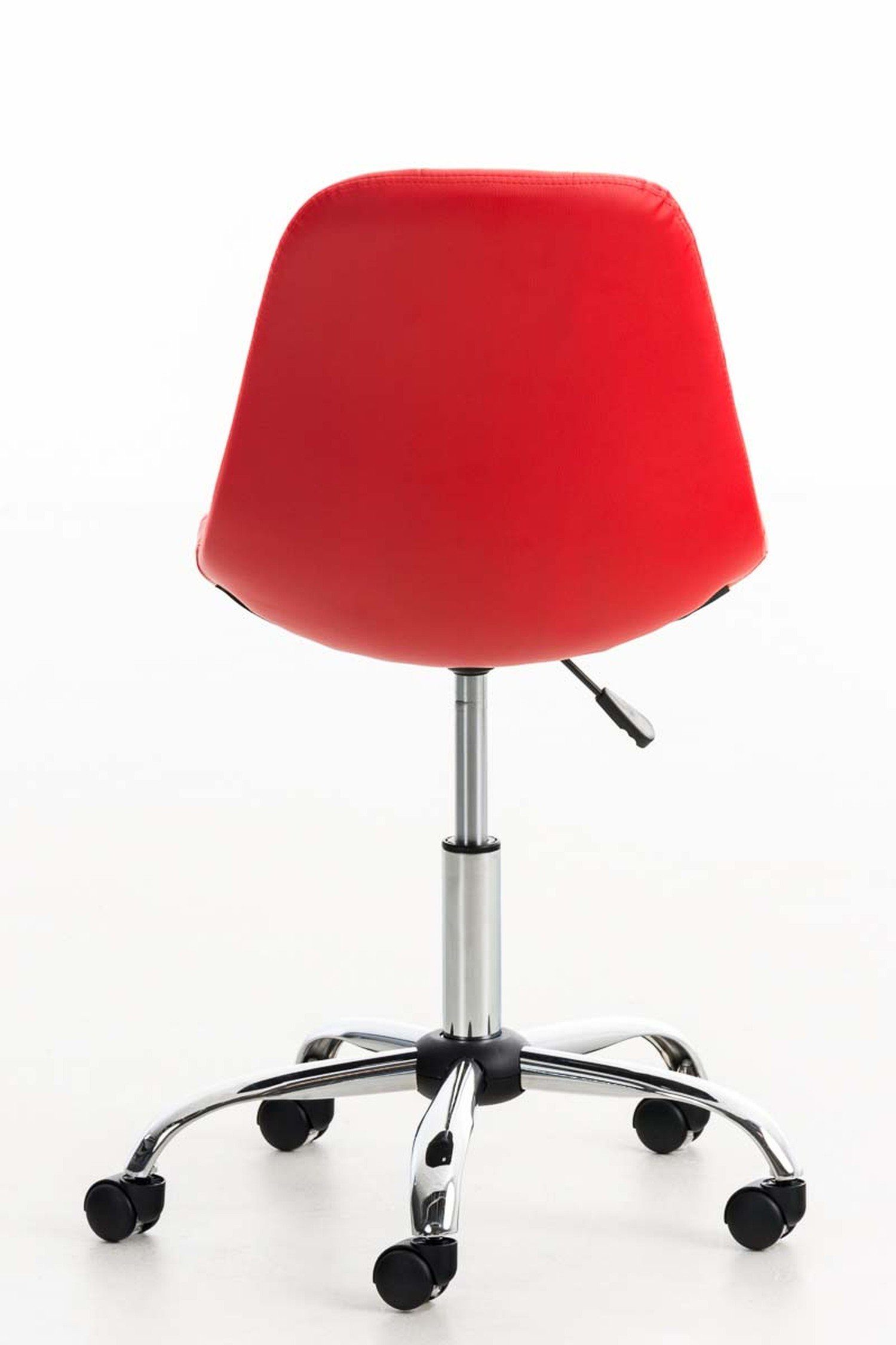 Sitzfläche: - chrom Gestell: und Bürostuhl (Schreibtischstuhl, Metall höhenverstellbar Konferenzstuhl), Drehstuhl, bequemer drehbar Emily rot mit 360° - TPFLiving Rückenlehne Kunstleder Chefsessel,