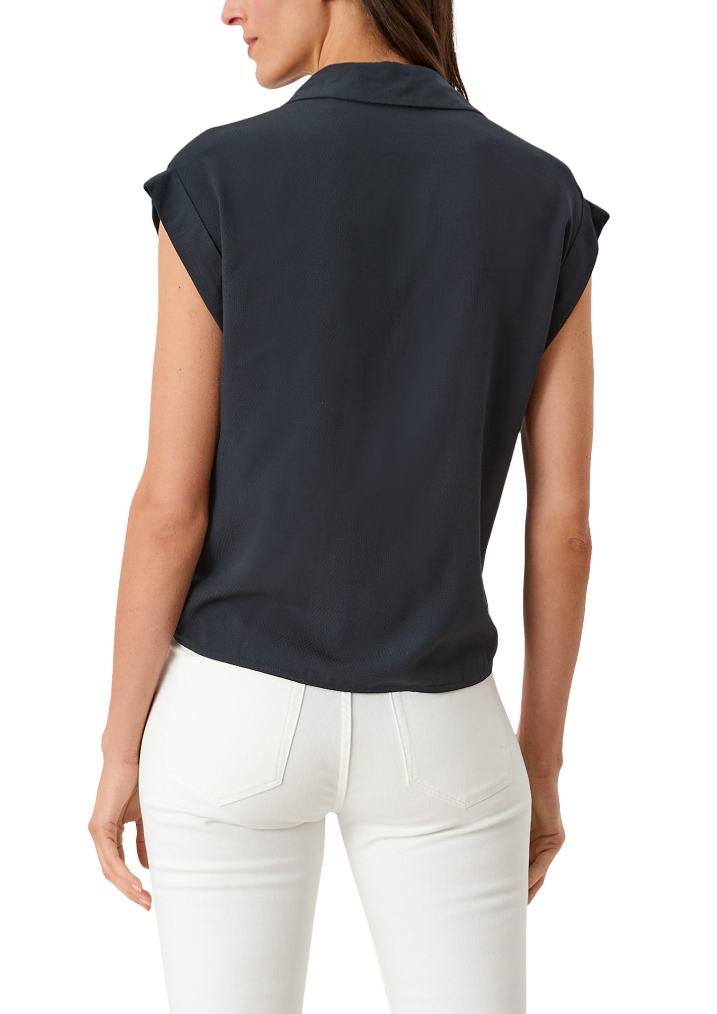 Schleifen-Detail Bluse black summer Blusentop Schleife s.Oliver mit