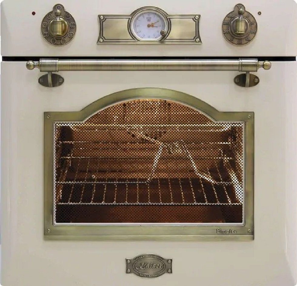 Kaiser Küchengeräte Einbaubackofen EG 6345 ElfEm/4, mit 1-fach-Teleskopauszug, Retro Einbau Gasbackofen, Selbstreinigung, 67L