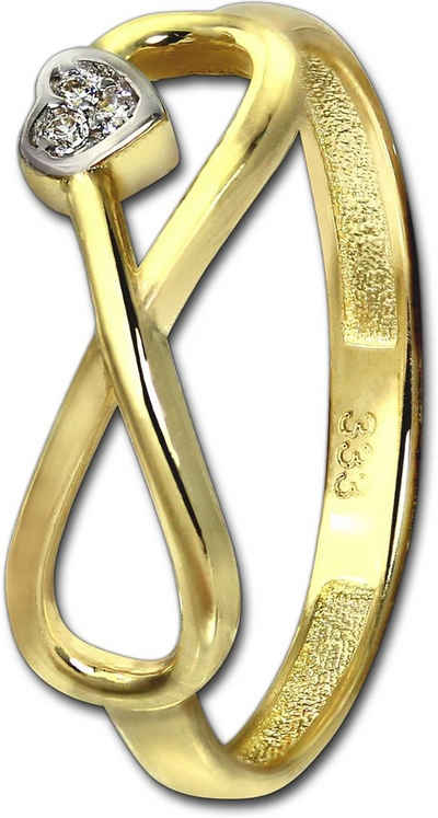 GoldDream Goldring »D2GDR516Y54 GoldDream Ring Damen Gr.54 Unendlich« (Fingerring), Damen Ring Echtgold, 333er Gelbgold, gold, weiß, Unendlich