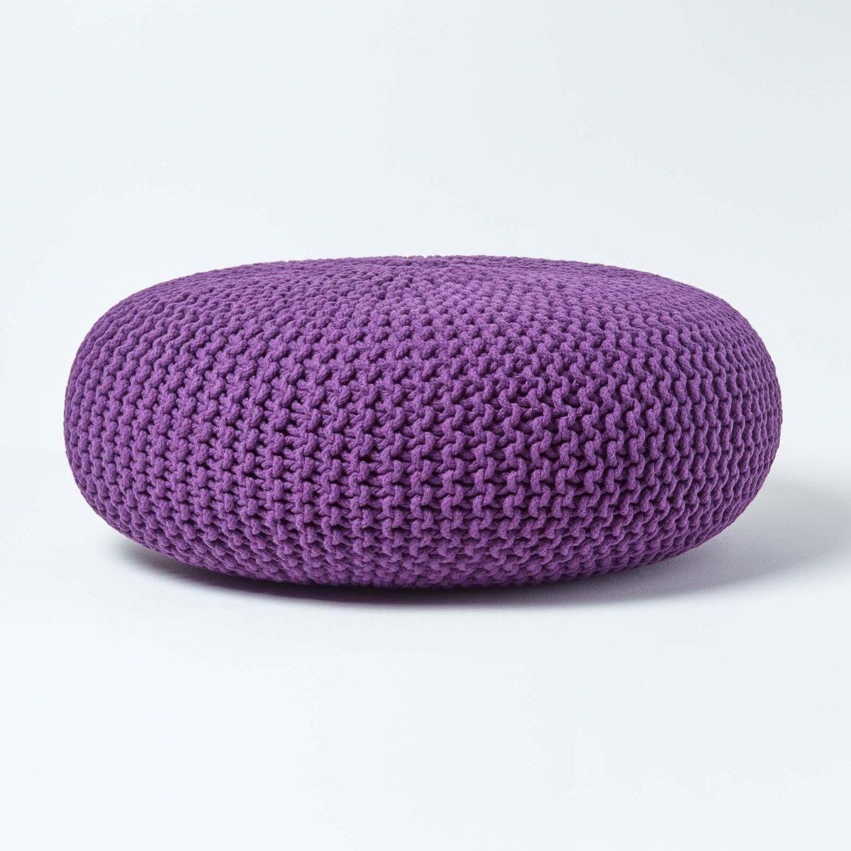 Pouf Großer Strickpouf 100% Baumwolle, violett