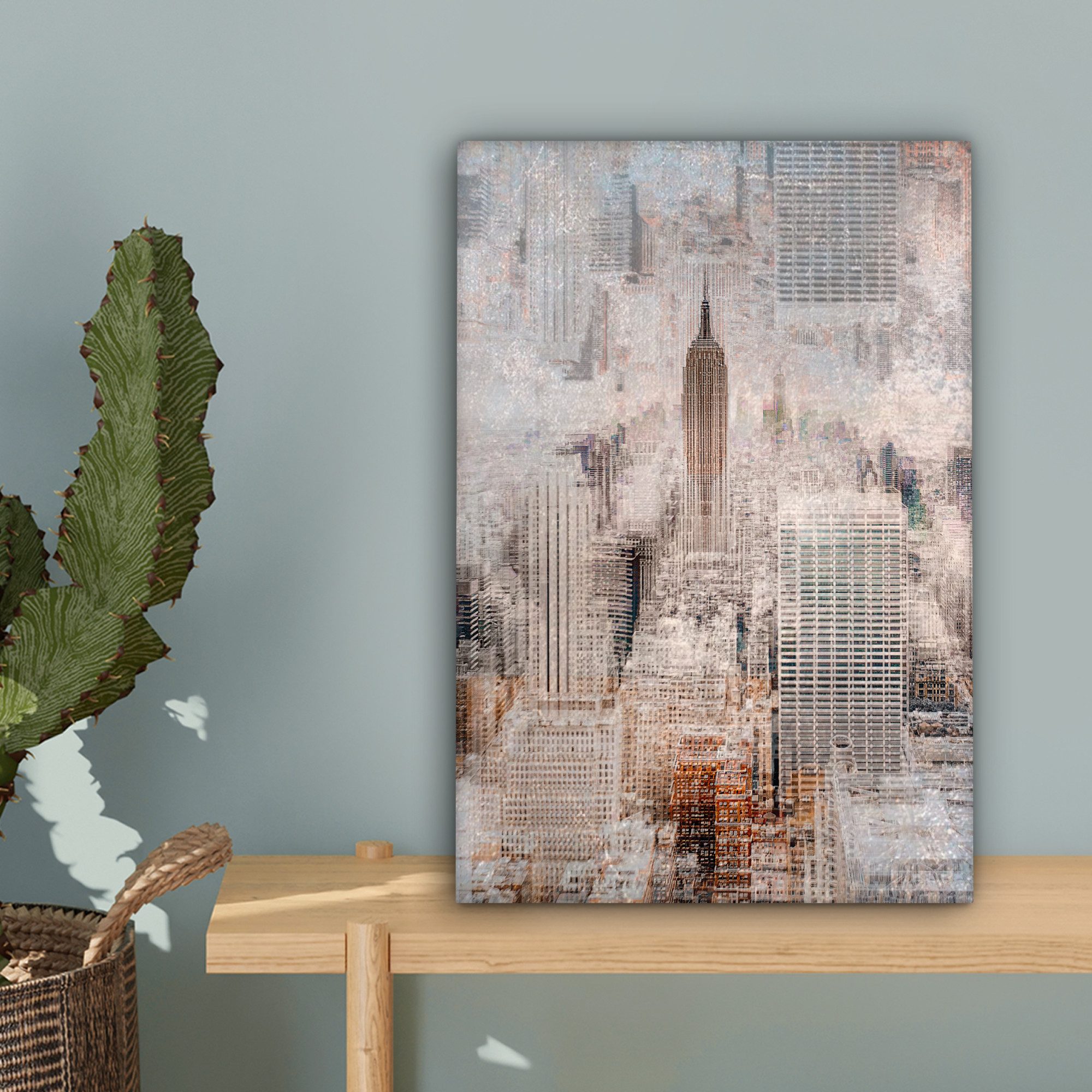 OneMillionCanvasses® Leinwandbild New York - Stadt - Skyline - Bauwerke - Kunst, Fotodruck (1 St), Leinwand Canvas Wandbild, Wanddekoration 20x30 cm