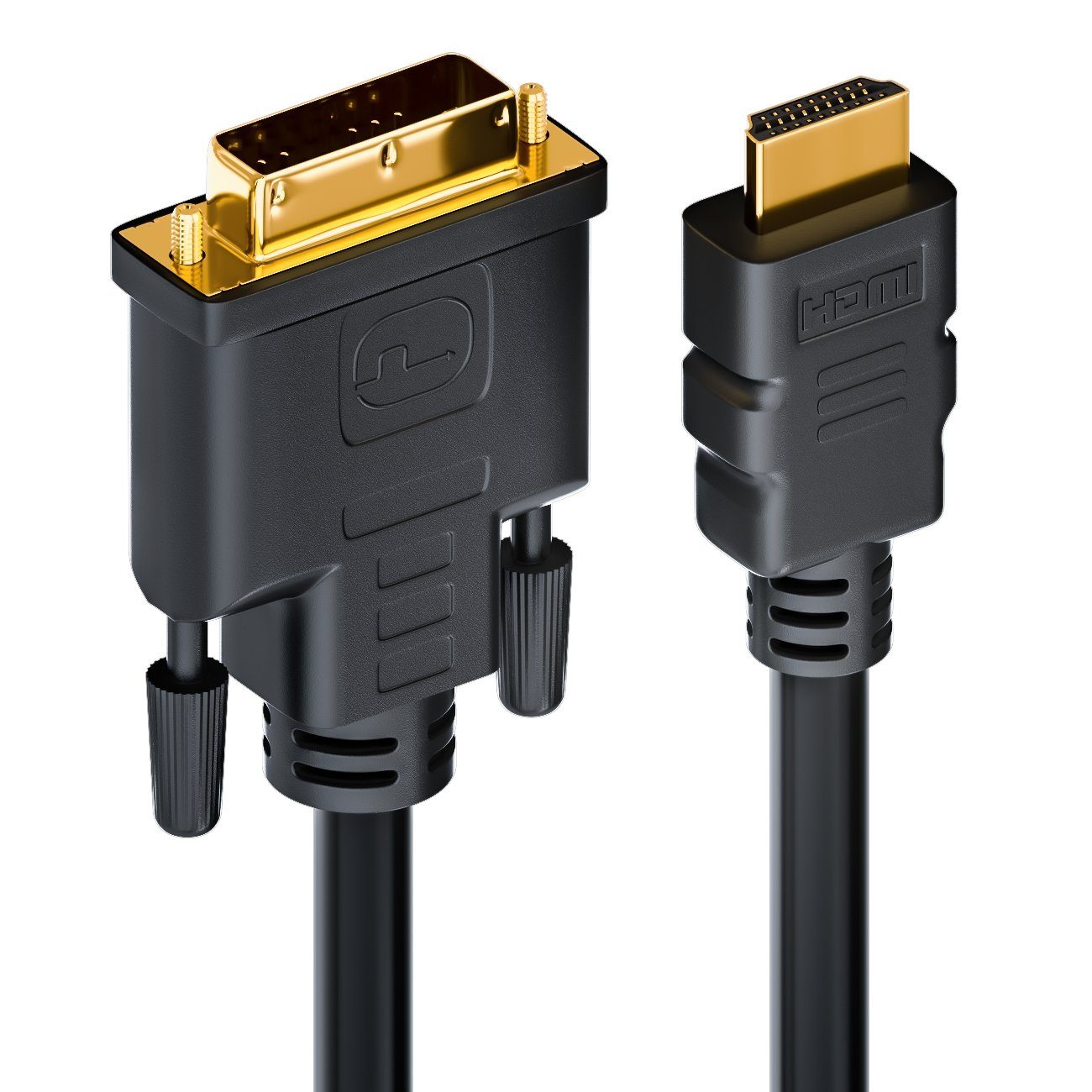 deleyCON deleyCON 15m HDMI zu DVI Kabel DVI-D DVI-I 1080p HDTV Beamer Laptop HDMI-Kabel