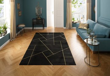Teppich »Lerina«, Leonique, rechteckig, Höhe 12 mm, modernes Marmor-Design, geometrisches Muster, Hoch-Tief-Effekt, Kurzflor-Teppich, ideale Teppiche für Wohnzimmer, Schlafzimmer, Esszimmer, Arbeitszimmer