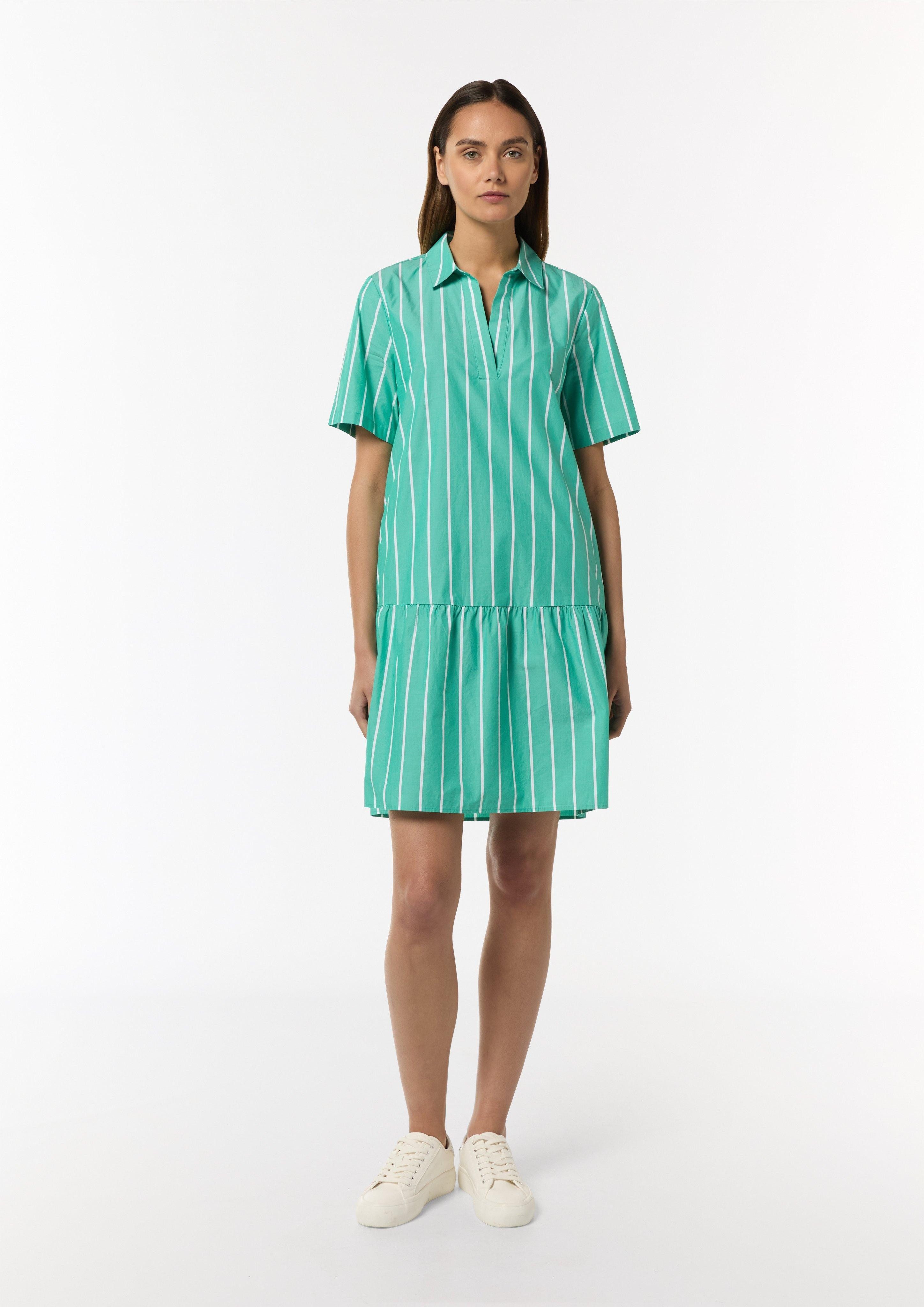 comma casual identity Minikleid Kleid mit Tunik-Ausschnitt Volants