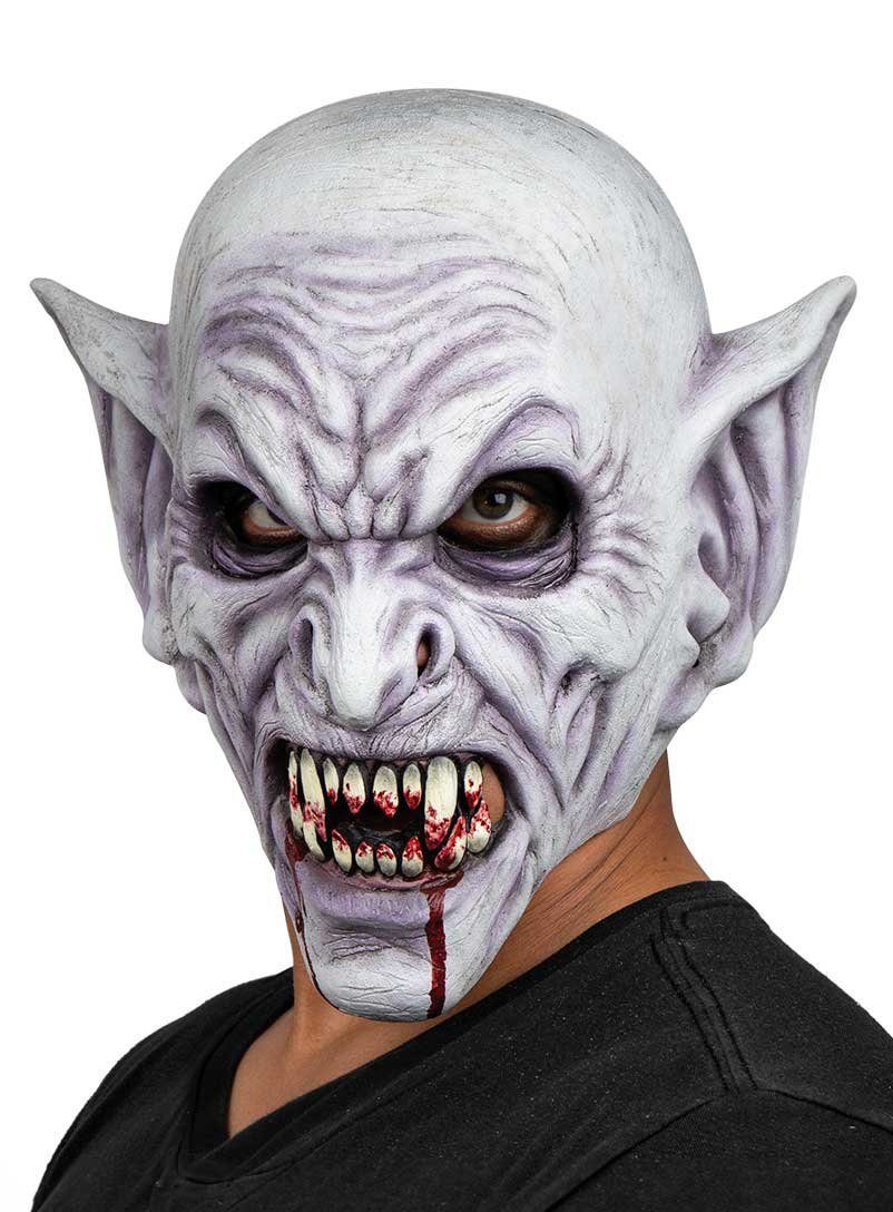 Metamorph Verkleidungsmaske Vampir Maske - Halloween Dracula Kostüm Fasching, Bissiger Fledermausvampir mit großen Ohren