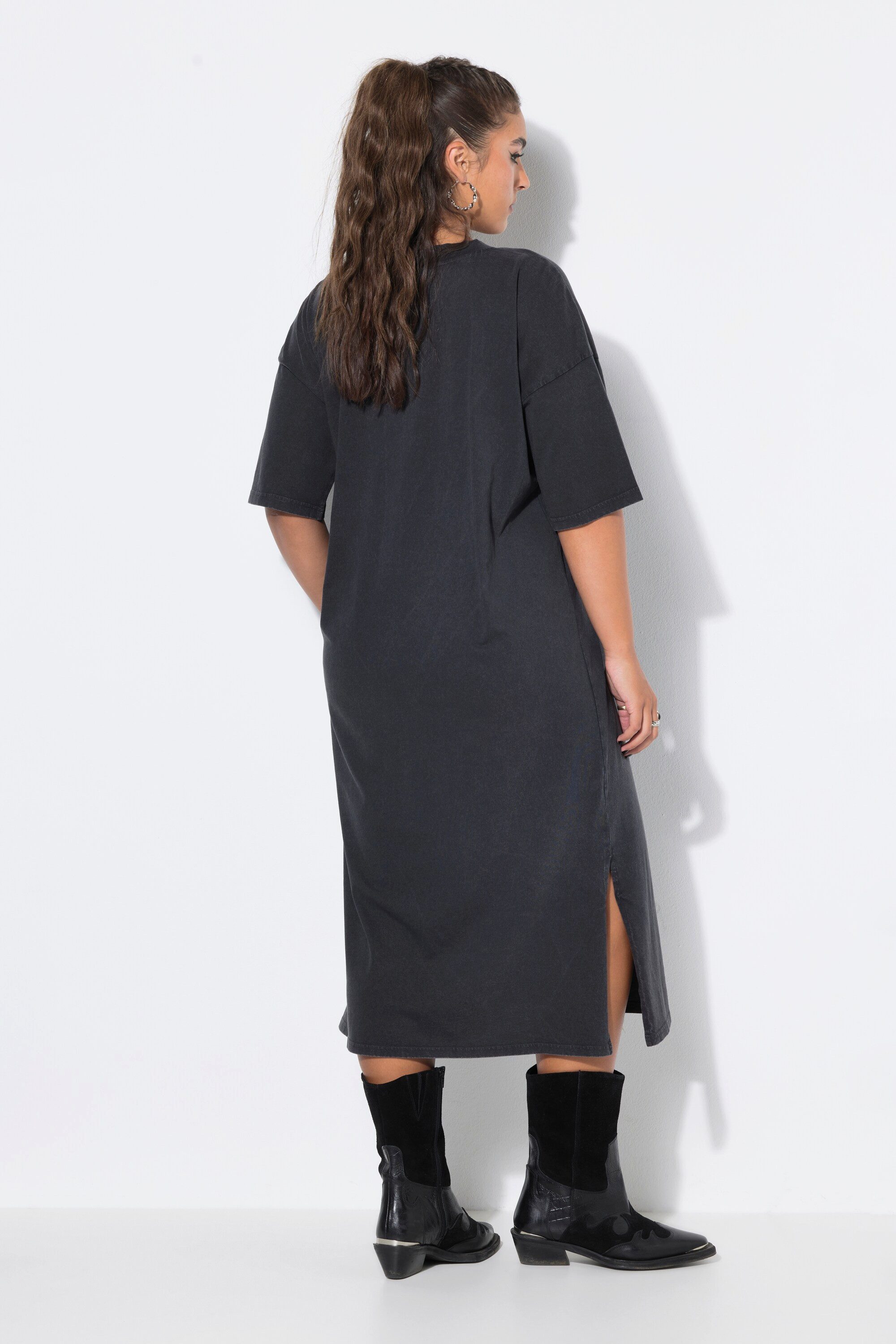 Studio Untold Midikleid Midi-Jerseykleid A-Linie Applikation Halbarm