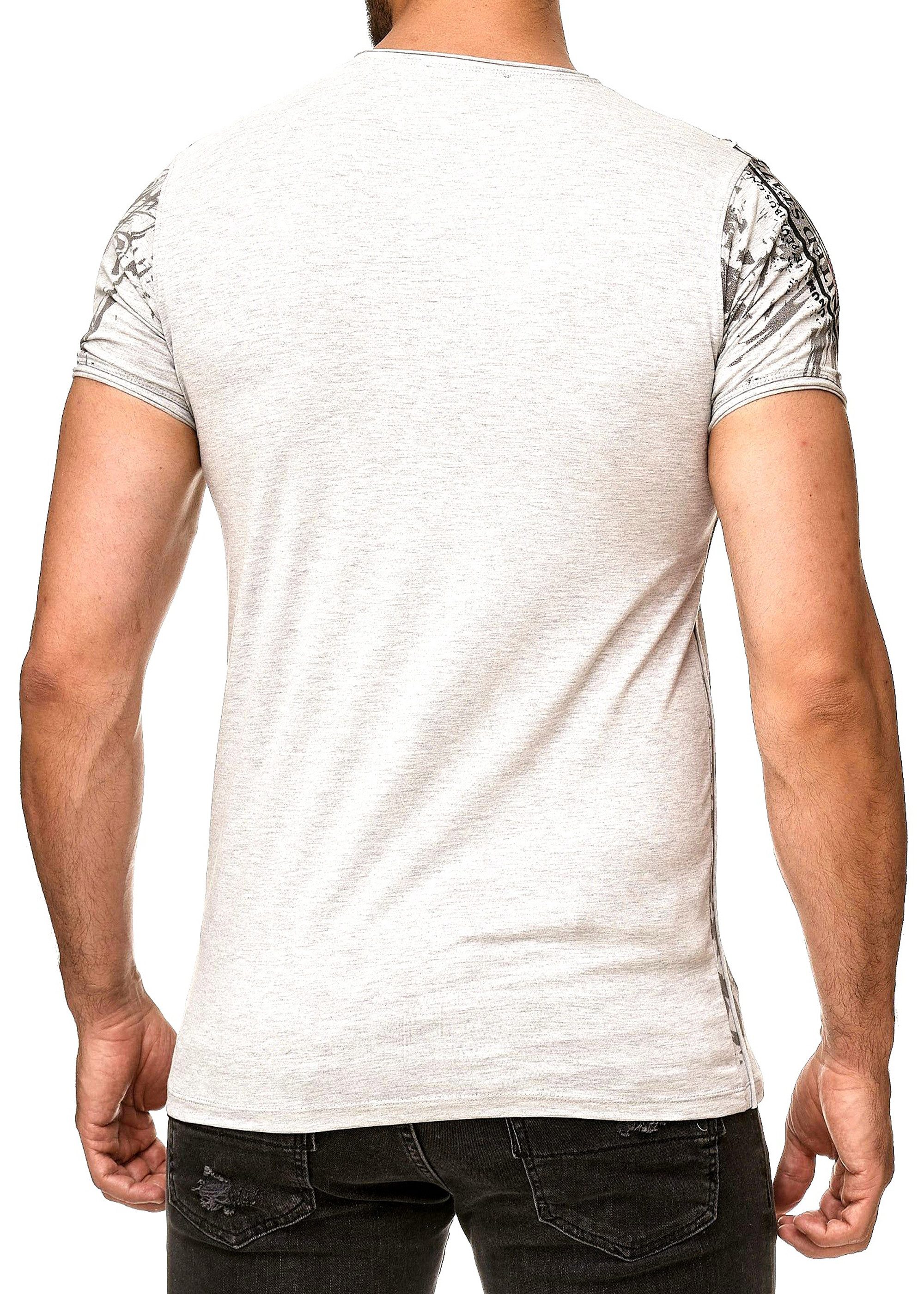 R-NEAL T-Shirt T-Shirt Washed Streetwear Printed Sale Verwaschenes Kurzarm günstig online kaufen