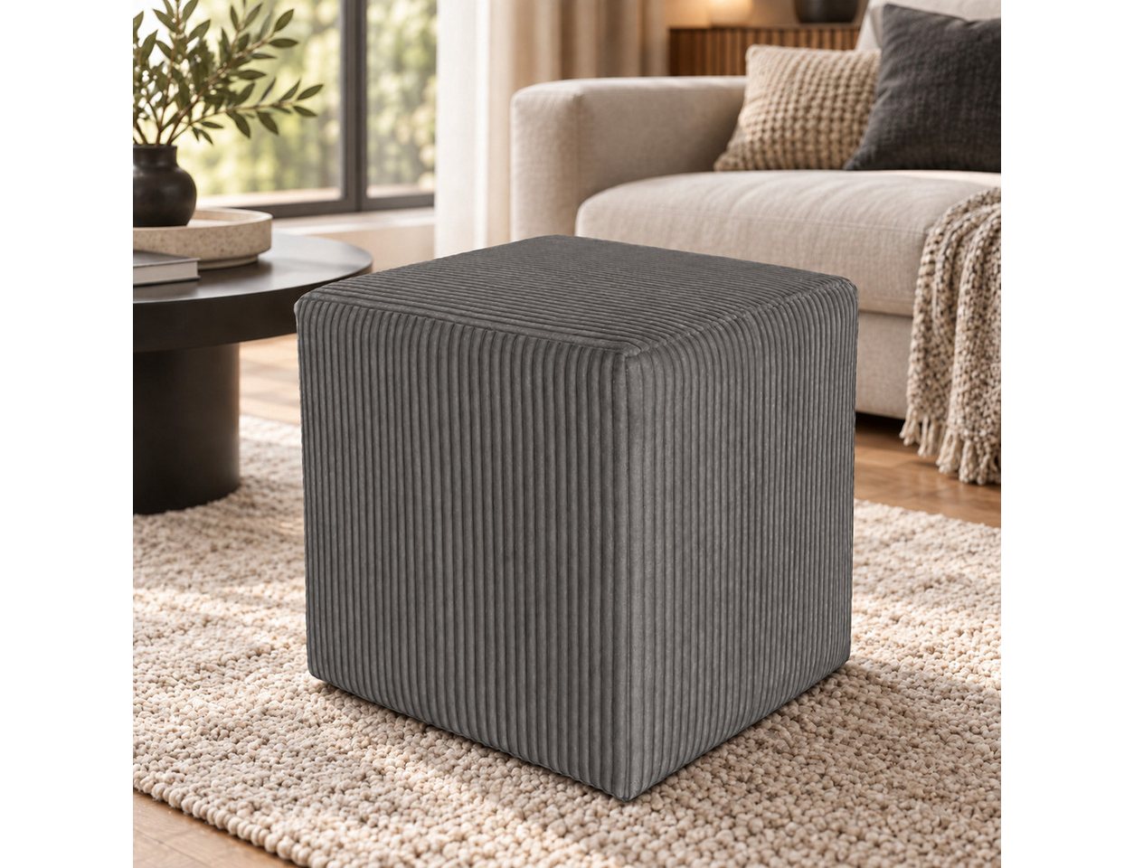 Best for Home Sitzwürfel Pouf Hocker – Samt, Fußhocker & Sitzpuff (Sitzwürfel / Pouf Hocker, 1 St., 1x Sitzwürfel / Pouf Hocker), multifunktional, Dekoelement, kompakt, weich gepolstert