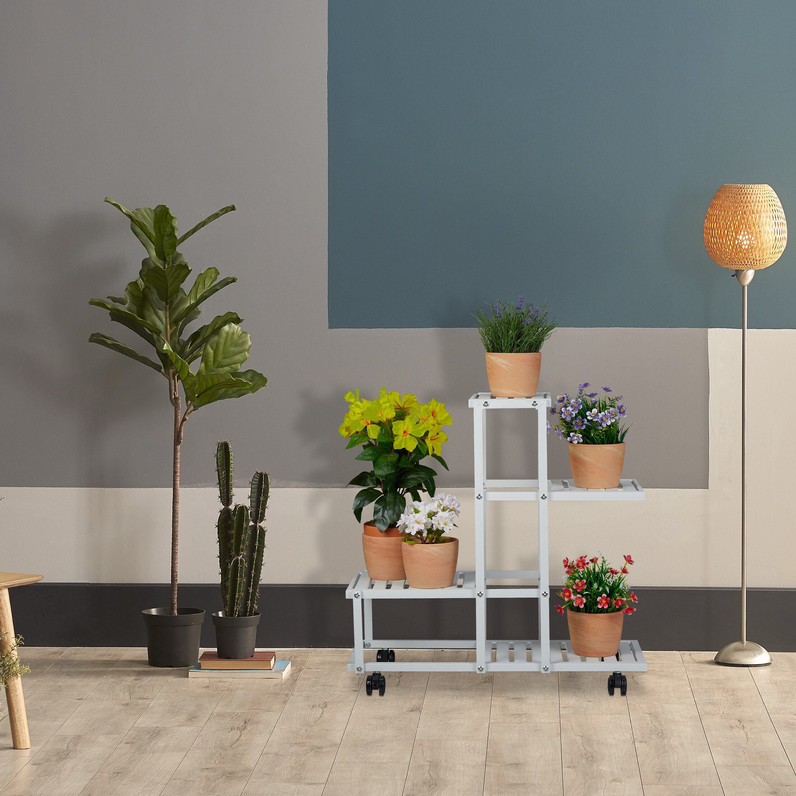 relaxdays Pflanzentreppe Pflanzenständer 4 Ablagen günstig online kaufen