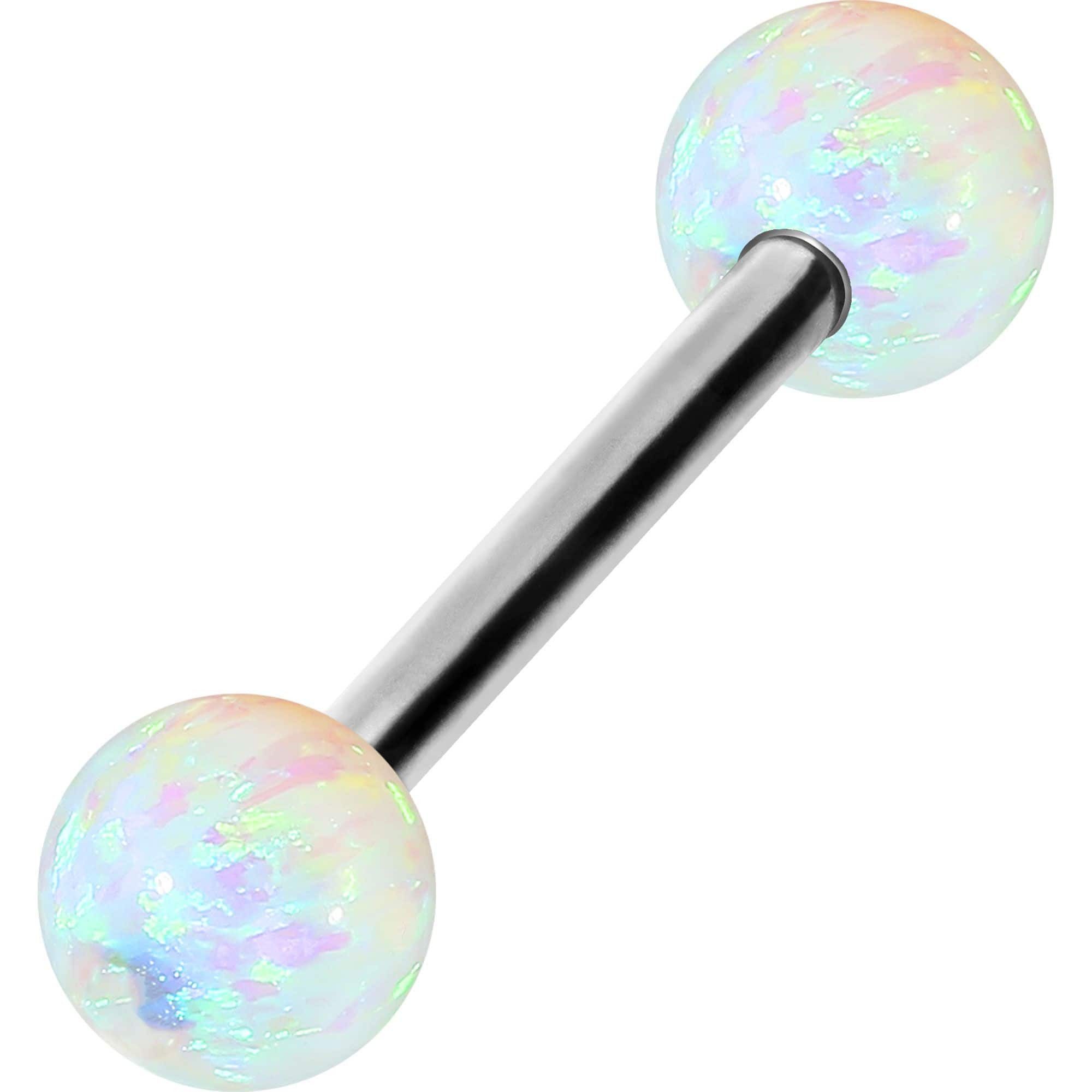 PIERCINGLINE Brustwarzenpiercing Titan Barbell SYNTHETISCHE OPALE (Barbells, 1-tlg)