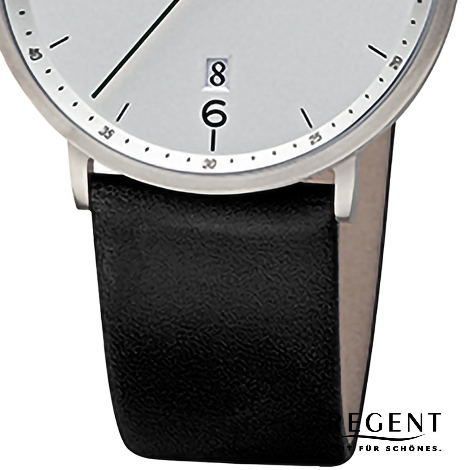 Herren 39mm), Regent Analog, groß Armbanduhr Lederarmband Armbanduhr (ca. Quarzuhr Herren rund, Regent extra