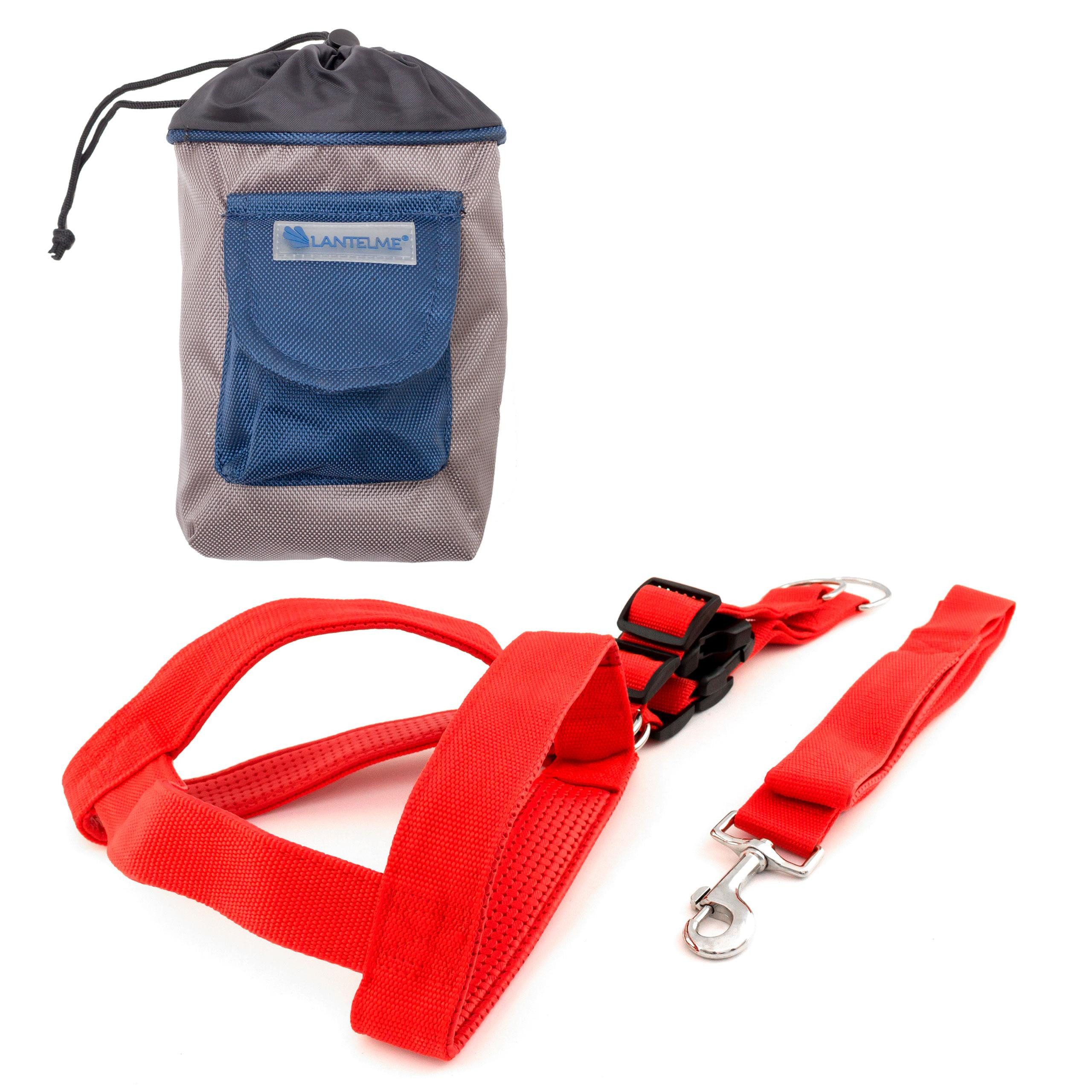 Lantelme Hunde-Geschirr Set für große Hunde Нагрудный ремень Hundeleine Leckerlitasche Set Nylon