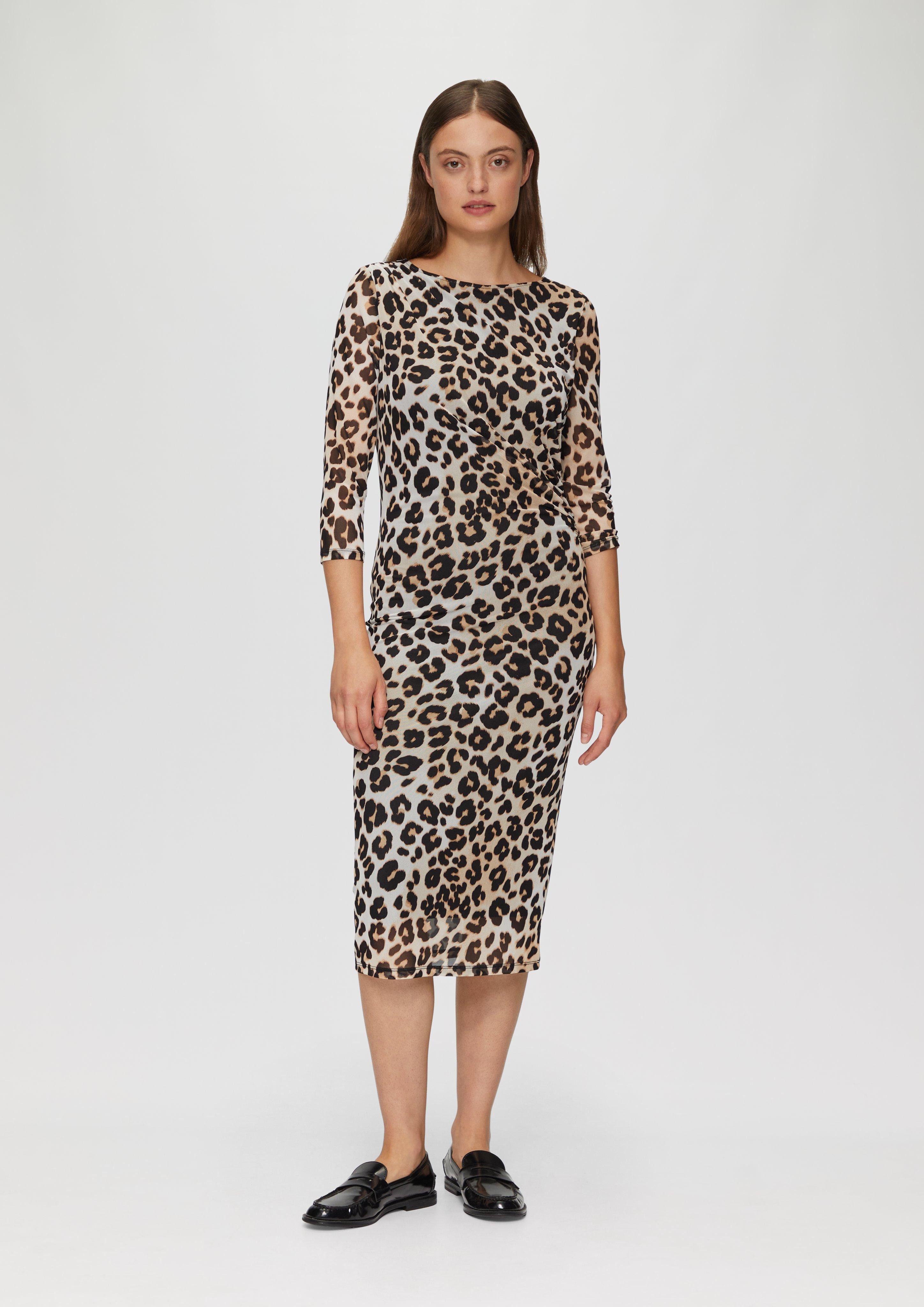 Maxikleid Gemustertes Mesh-Kleid im Slim Fit
