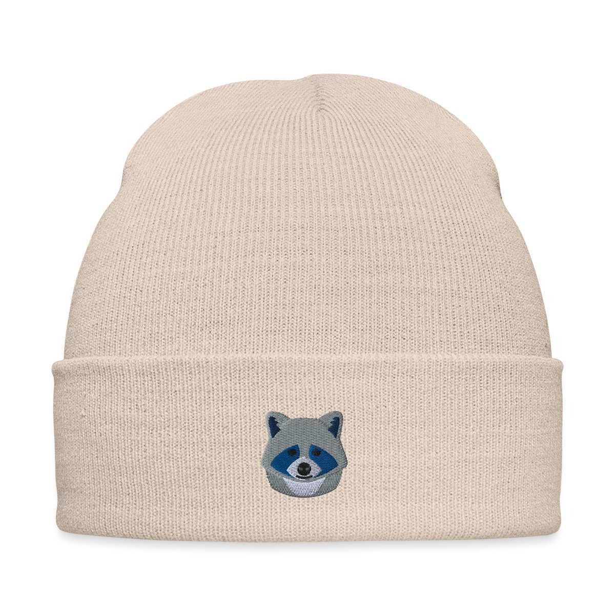 Spreadshirt Beanie Kleiner Waschbär Stickerei Bestickte Wintermütze (1-St)