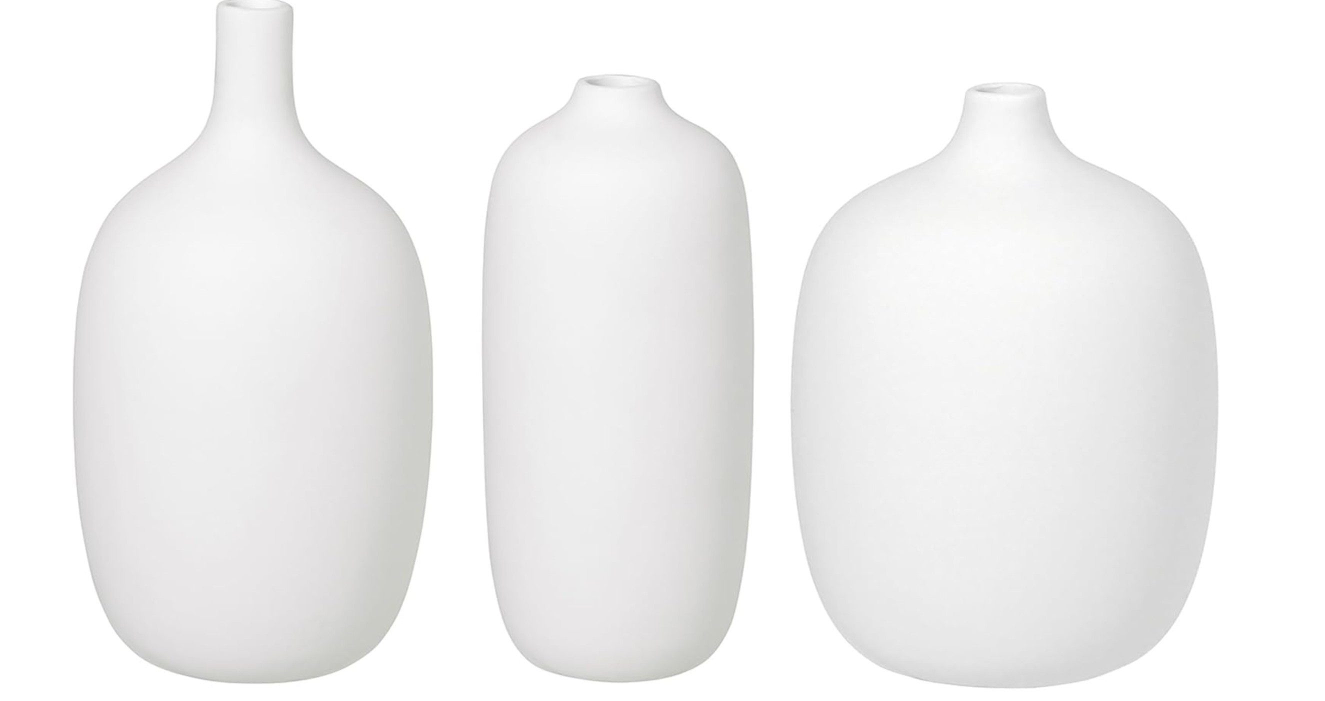 blomus Dekovase 3er Set -CEOLA- Blumenvase, Dekoration für Blumen: Modernes Design (3 St), 3er Set, Keramikgut, Japanisches Design