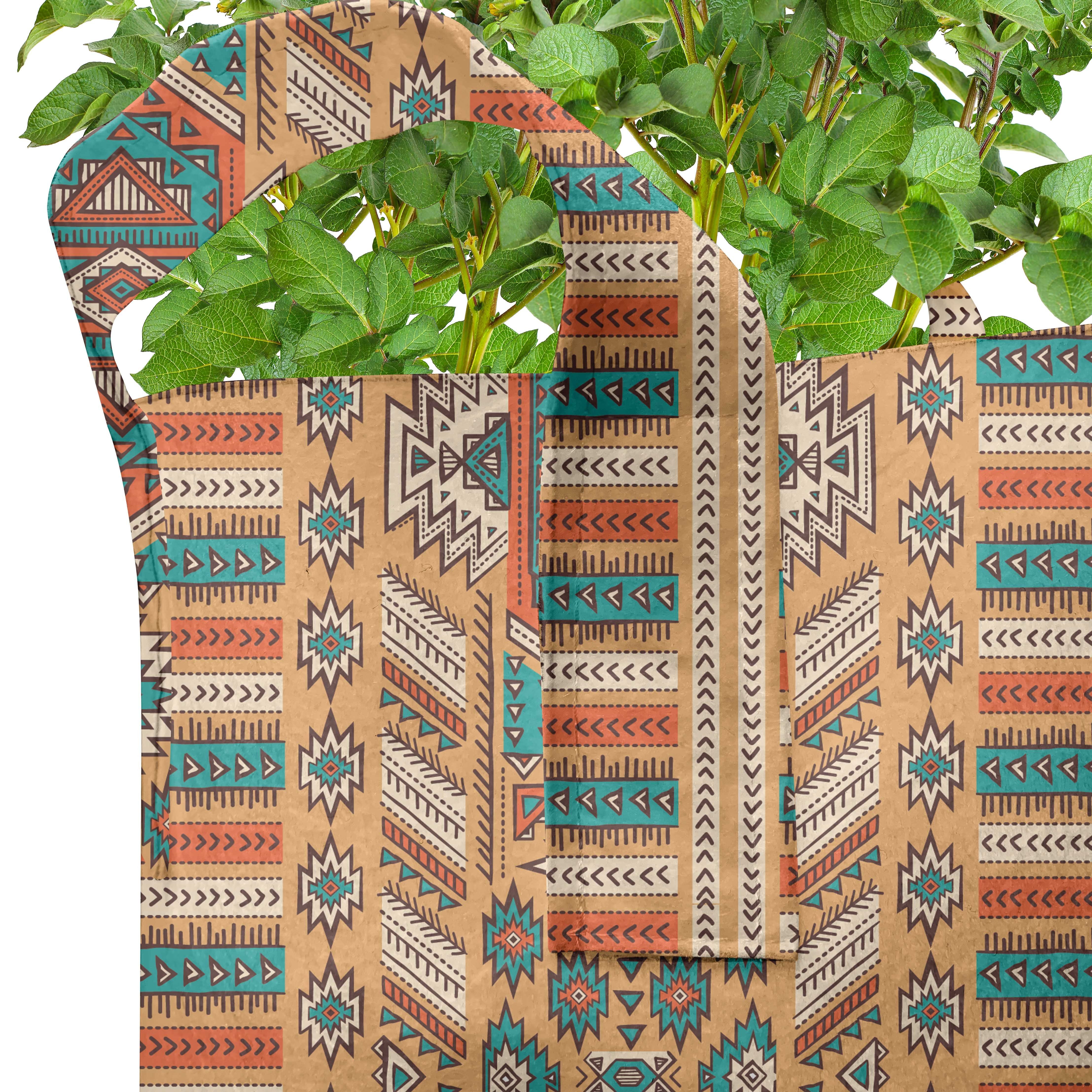 Abakuhaus Pflanzkübel Stofftöpfe Bohemian mit Pflanzen, Griffen hochleistungsfähig Pattern für aztekisch