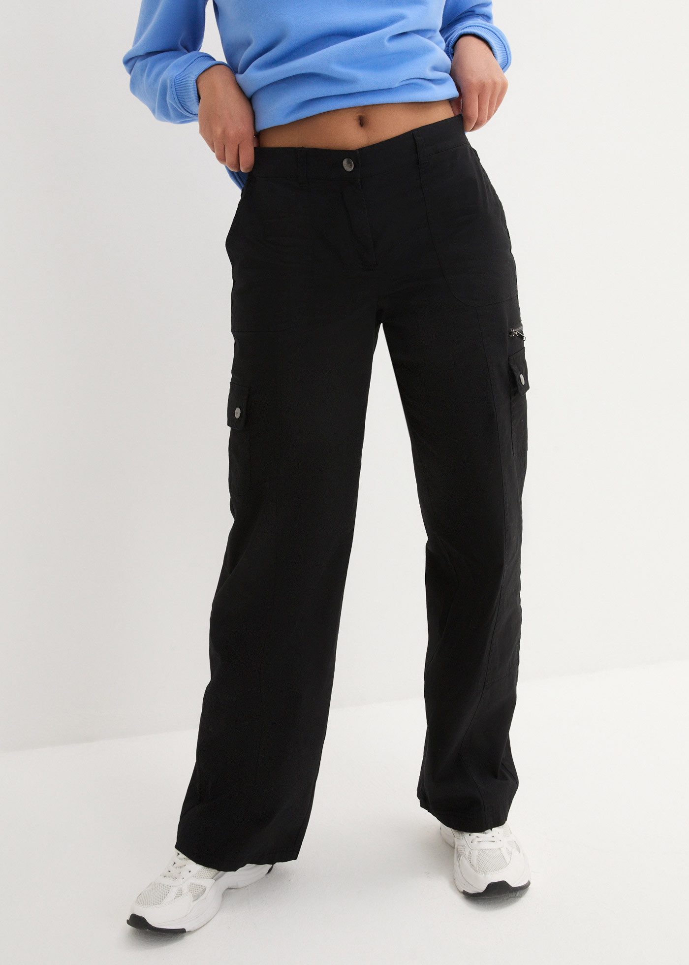 bonprix Cargohose (1-tlg) aus Baumwolle mit Elasthan, weite Passform, regul günstig online kaufen