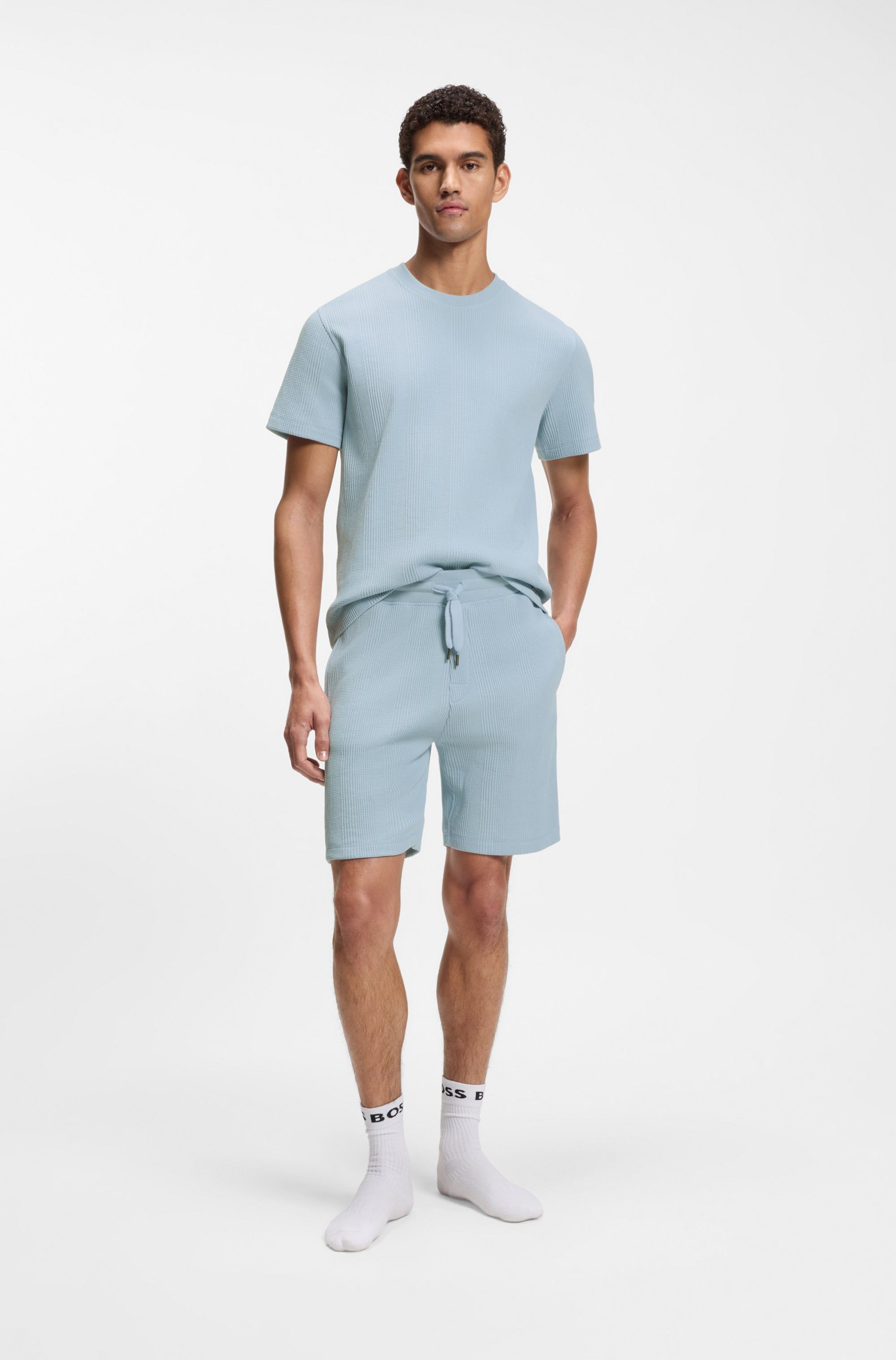 BOSS T-Shirt Structure T-S mit Metall-Label