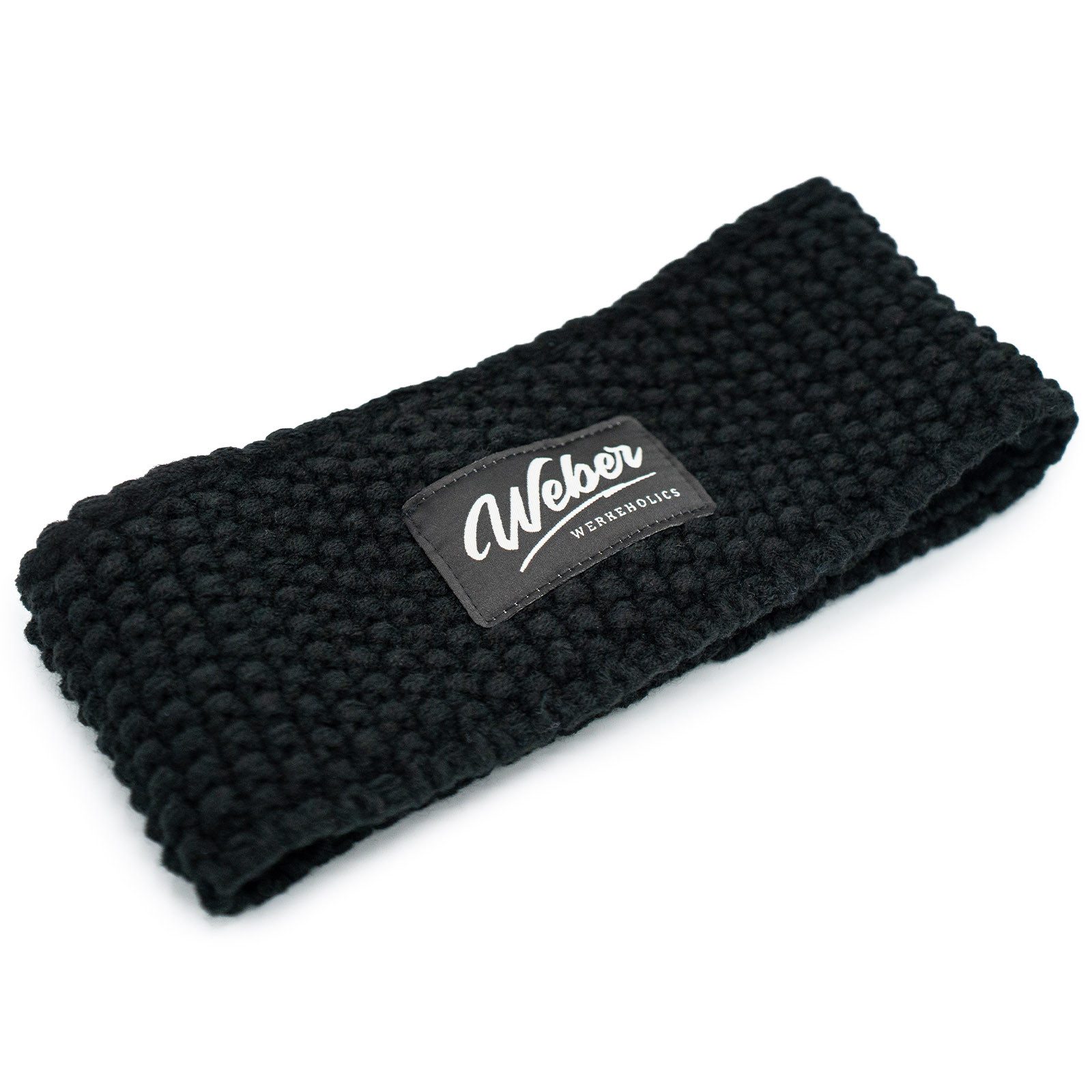 Weber GmbH Stirnband Weber #Werkeholics Stirnband schwarz (1-St) modernes Waffelmuster, 9 cm breit