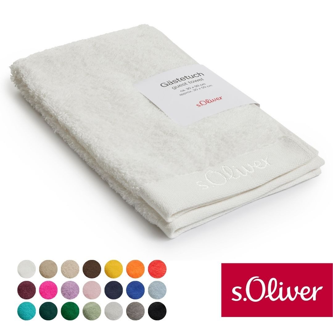 s.Oliver Gästehandtuch s.Oliver, Premium Qualität, 600 gr/m², auch als Sets erhältlich, Walkfrottier (1-St), große Farbauswahl, auch als Duschtuch, Waschhandschuh, Handtuch