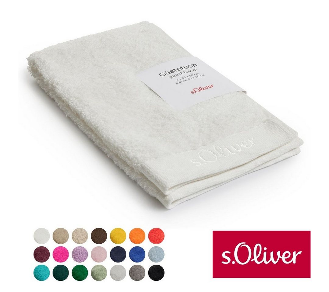 s.Oliver Gästehandtuch s.Oliver, Premium Qualität, 600 gr/m², auch als Sets erhältlich, Walkfrottier (1-St), große Farbauswahl, auch als Duschtuch, Waschhandschuh, Handtuch