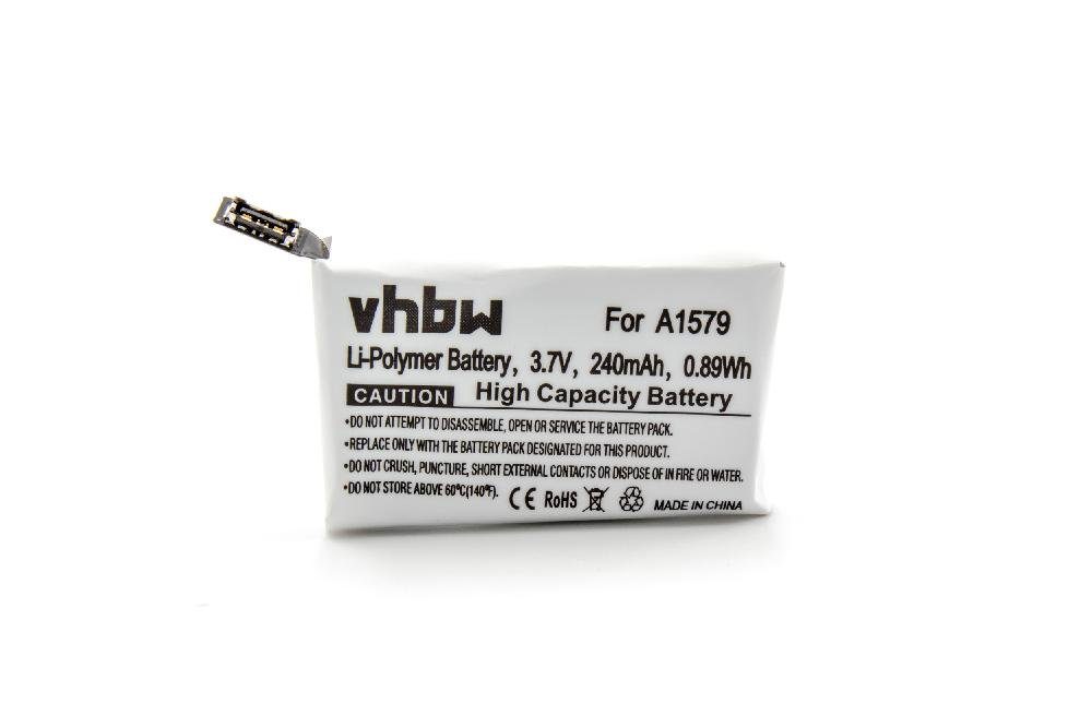 vhbw passend für Apple Watch MJ3N2LL/A, 240 42mm A1554 mAh 1.Generation, MJ3V2LL/A, Akku