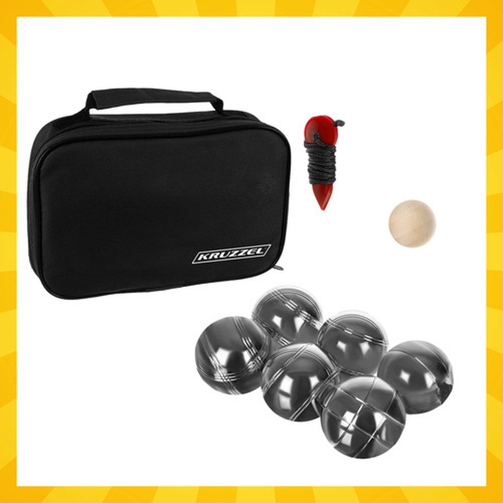 KRUZZEL Spielball Boulekugeln Gartenspiel (Spar-Set, 6-St., Spielspass), Untergründe wie Gras, Asphalt oder Parkett flexibel spielbar