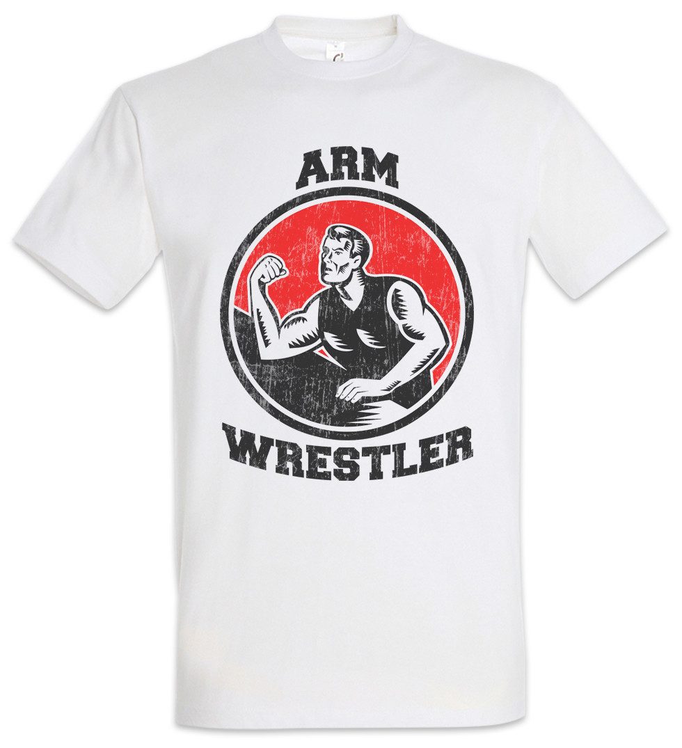 Urban Backwoods Print-Shirt Arm Wrestler Herren T-Shirt Over The Gym Armdrücken Top Wrestling (1-tlg) Training Gym Pumpen Body