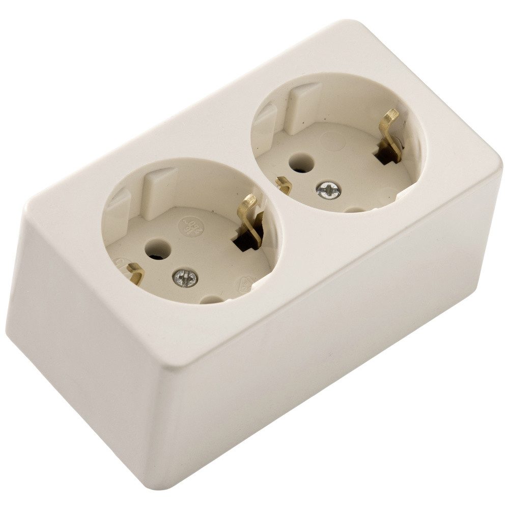 Martin Kaiser Steckdose Martin Kaiser 715/ws Aufputz-Steckdose 1er Set IP20 Cremeweiß (matt)