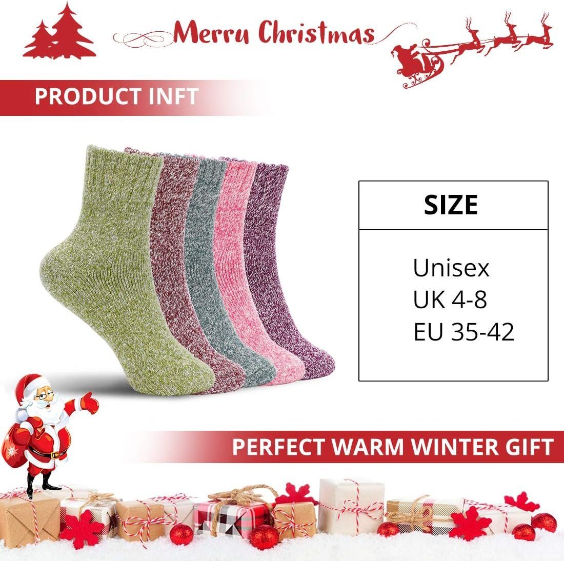 Socken Warme Winter (3-Paar) für Winter A0511 mit Herz Thermosocken Alster Herz Frottee, warme Socken Damen Alster Thermosocken,