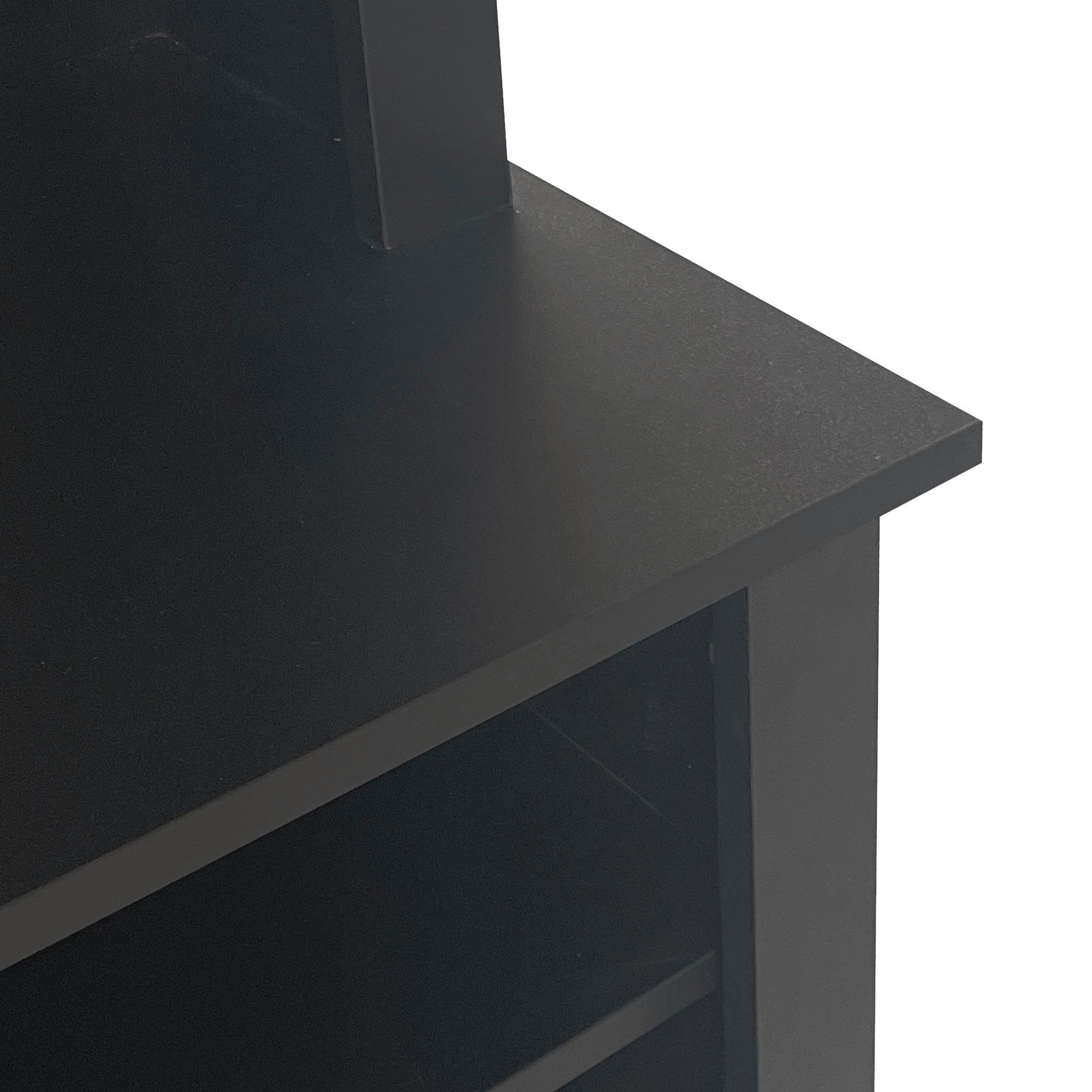 Merax Garderoben-Set mit Bank & Schuhablage, (1-St., H190/B120/T40 cm), Flurgarderobe mit 3 Haken, offenem Stauraum & verstellbaren Regalböden – Bild 5 von 5