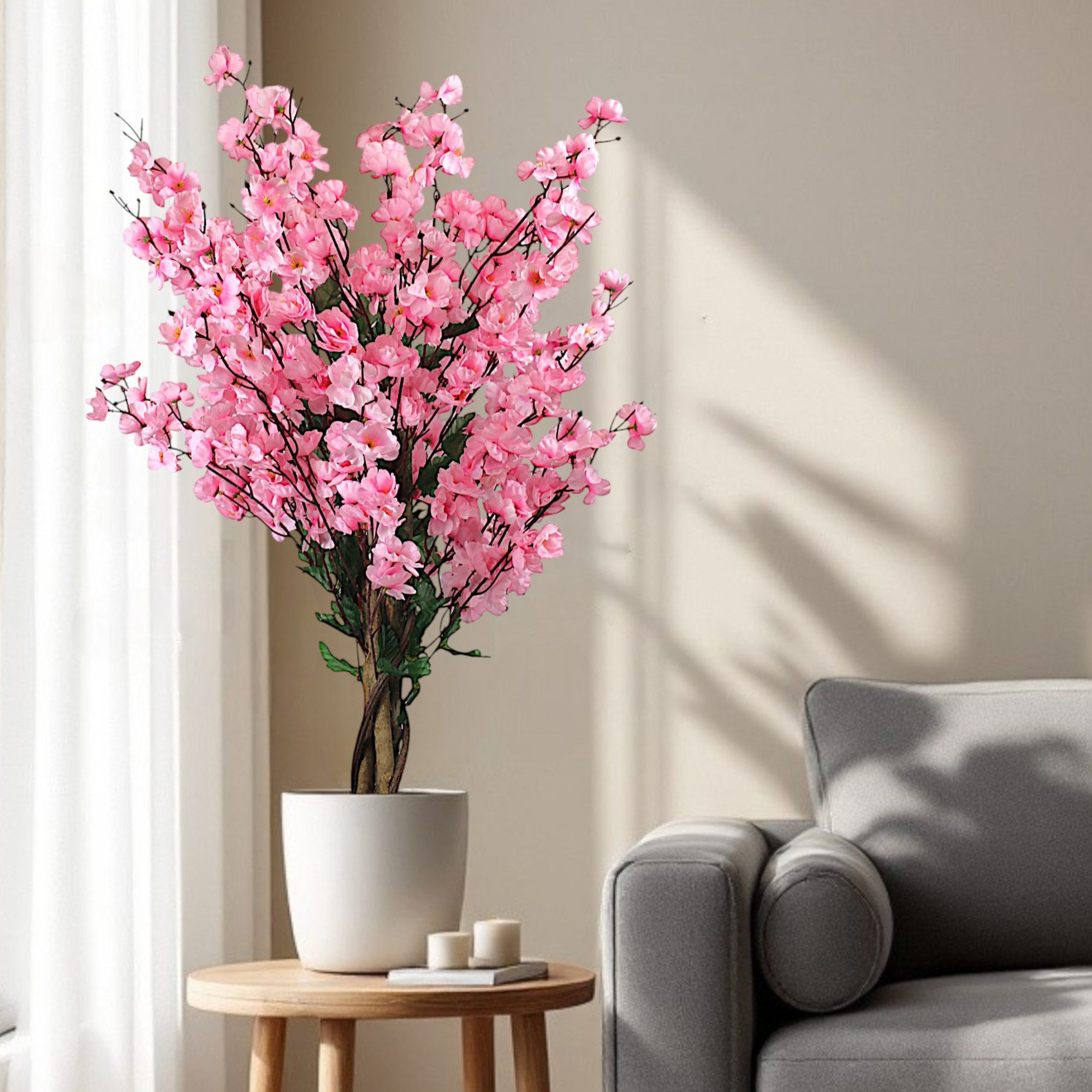 Kunstpflanze Blütenbaum Wintersweet Künstliche Pflanze Blüten Pink Deko Pfi günstig online kaufen