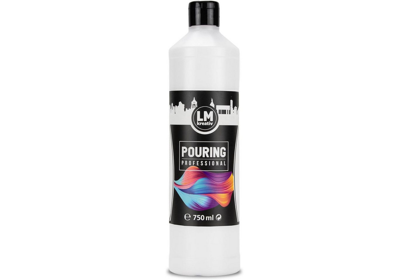LM-Kreativ Effekt-Zusatz Pouring Medium für Acrylfarben, wasserbasiert, trocknet transparent, wasserbasiert, lösemittelfrei, transparent trocknend, wasserfest