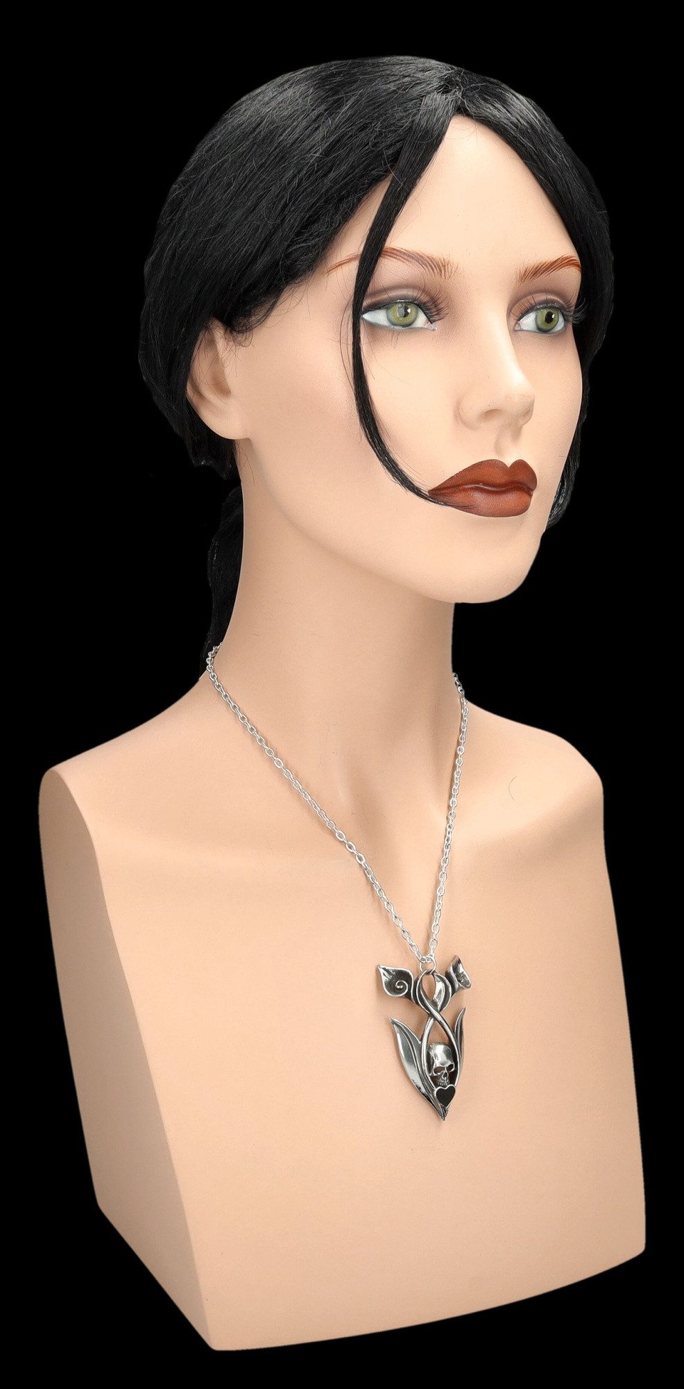 Figuren Shop GmbH Kette mit Anhänger Gothic Totenkopf Halskette – Anhänger Eternal Peace Alchemy England