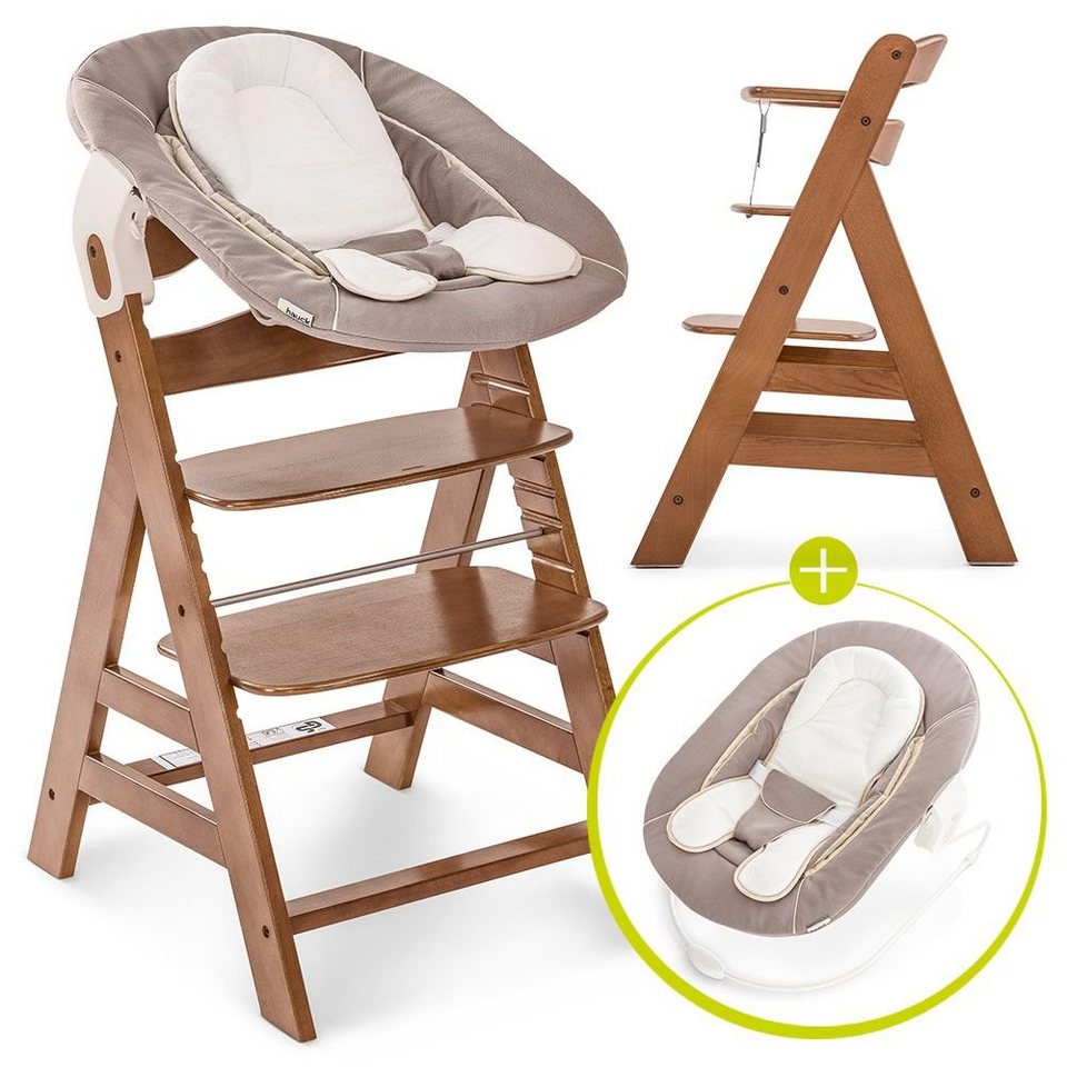 Hauck Hochstuhl 187 Alpha Plus Walnut Newborn Set 171 Set 4 St Baby 