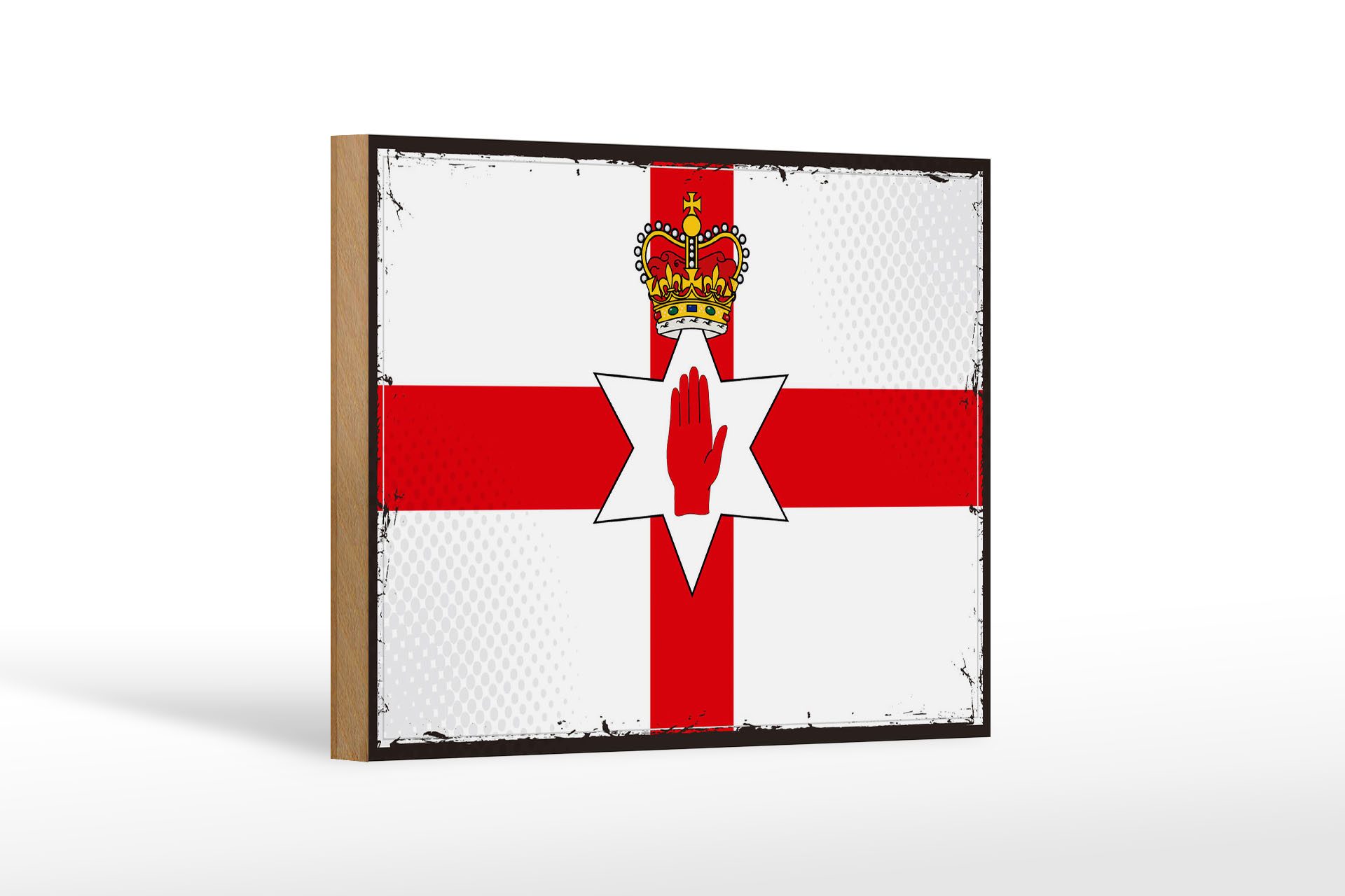 Femer GmbH Holzbild Flagge Nordirland 18x12 cm RetroFlag, Flaggen (1 St), Glatte Holzfaserplatte (MDF), vorn beschichtet