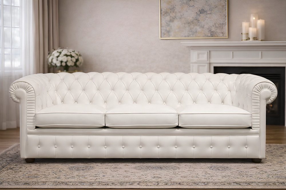 JVmoebel Chesterfield-Sofa Luxus Sofagarnitur aus 100% Leder in stilvollem Design, Made in Europa