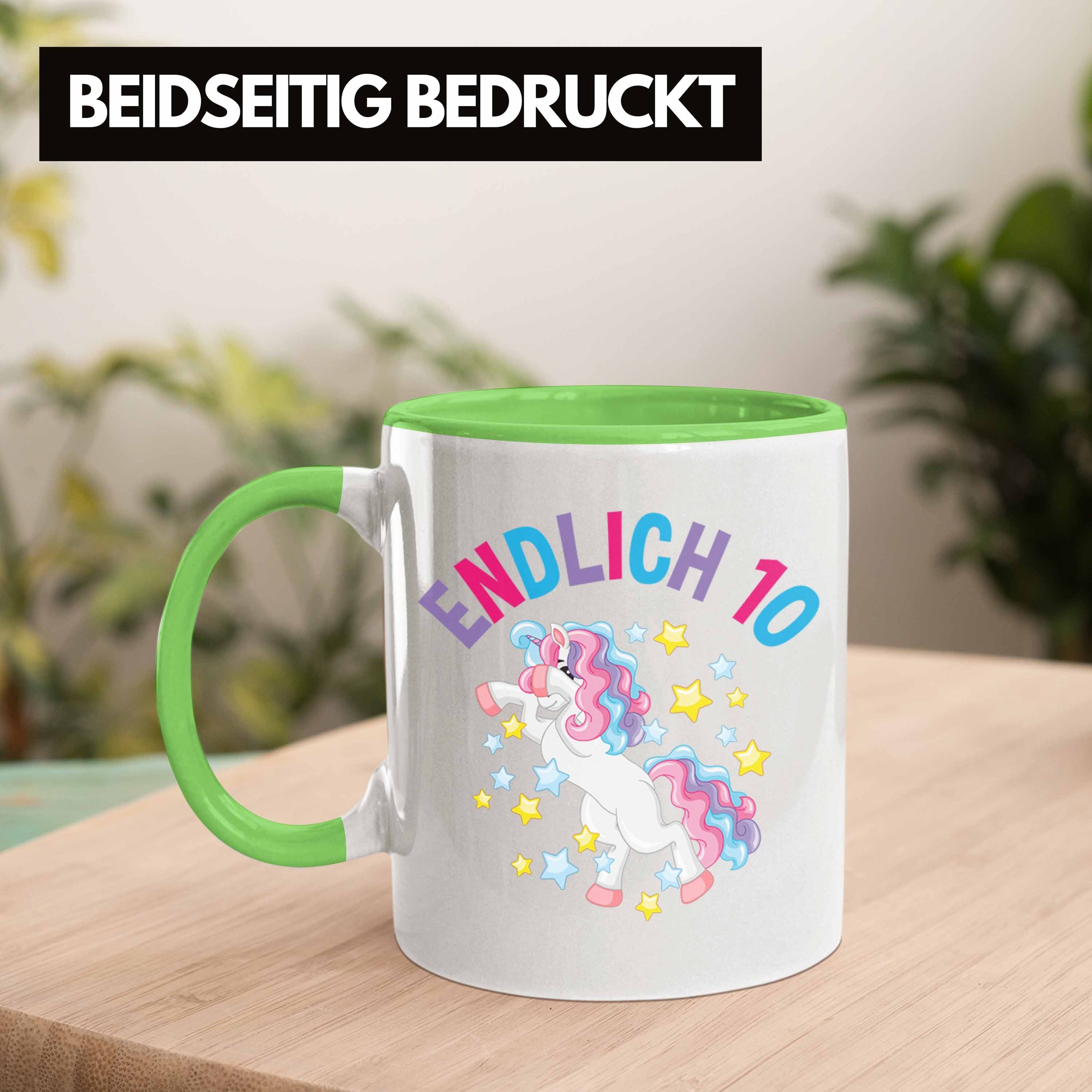 Einhorn Tochter Trendation Tasse Idee Geburtstagsgeschenk Geburtstag - Grün Jahre 10. Pferde Alt Tasse 10 Mädchen Trendation Geschenk