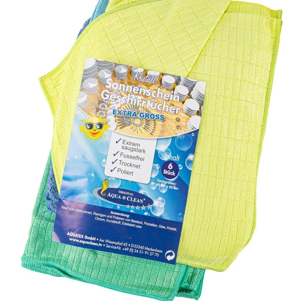 AQUA CLEAN Geschirrtuch Sonnenschein Set (6-tlg) …, Geschirrtücher Kristall 6er CLEAN Extra Groß AQUA