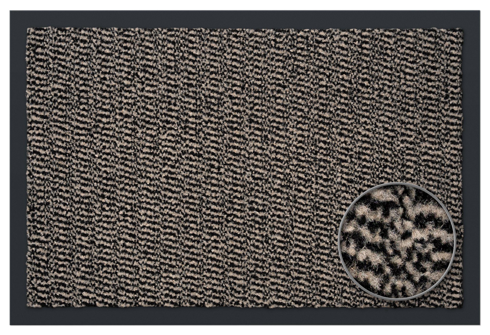 Fußmatte Rio, Carpet Diem, rechteckig, Beige-schwarz und Schmutzfangmatte, für  geeignet Innen- Außenbereich 7 mm, Höhe: überdachten
