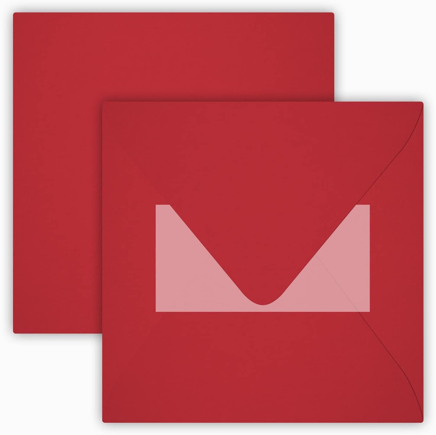 Briefumschläge24Plus Briefumschlag 25 St. 15,5 x 15,5 cm Конверты Quadratisch Rosen Rot, 15,5 x 15,5 mm Конверты Recyceltes Material