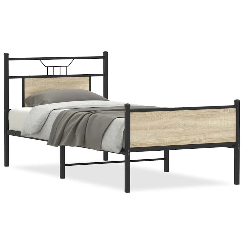 vidaXL Bett Bettgestell ohne Matratze Sonoma-Eiche günstig online kaufen