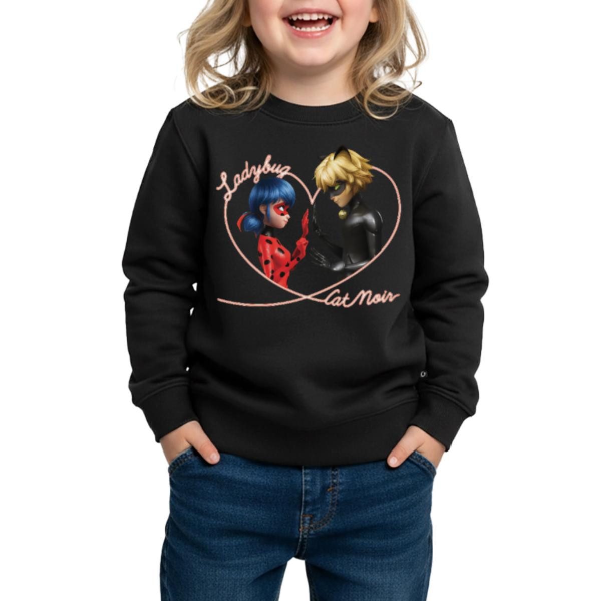Sweatshirt Miraculous Ladybug Und Cat Noir Herz Kinder Premium Pullover