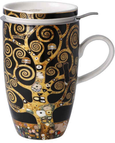 Goebel Tasse »Klimt«, Metall, Porzellan, Artis Orbis, Teetasse mit Deckel/Sieb, Gustav Klimt - Der Lebensbaum
