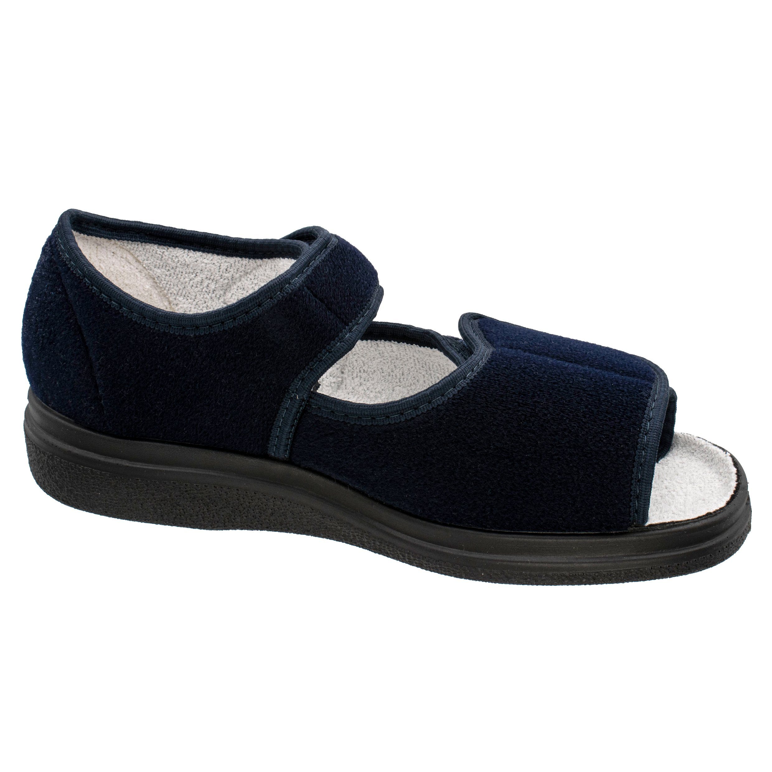 Fischer-Markenschuh Ortho Hausschuh Klettsandale, Klettvelour, Frotteefutter, Weite K – Bild 2 von 5